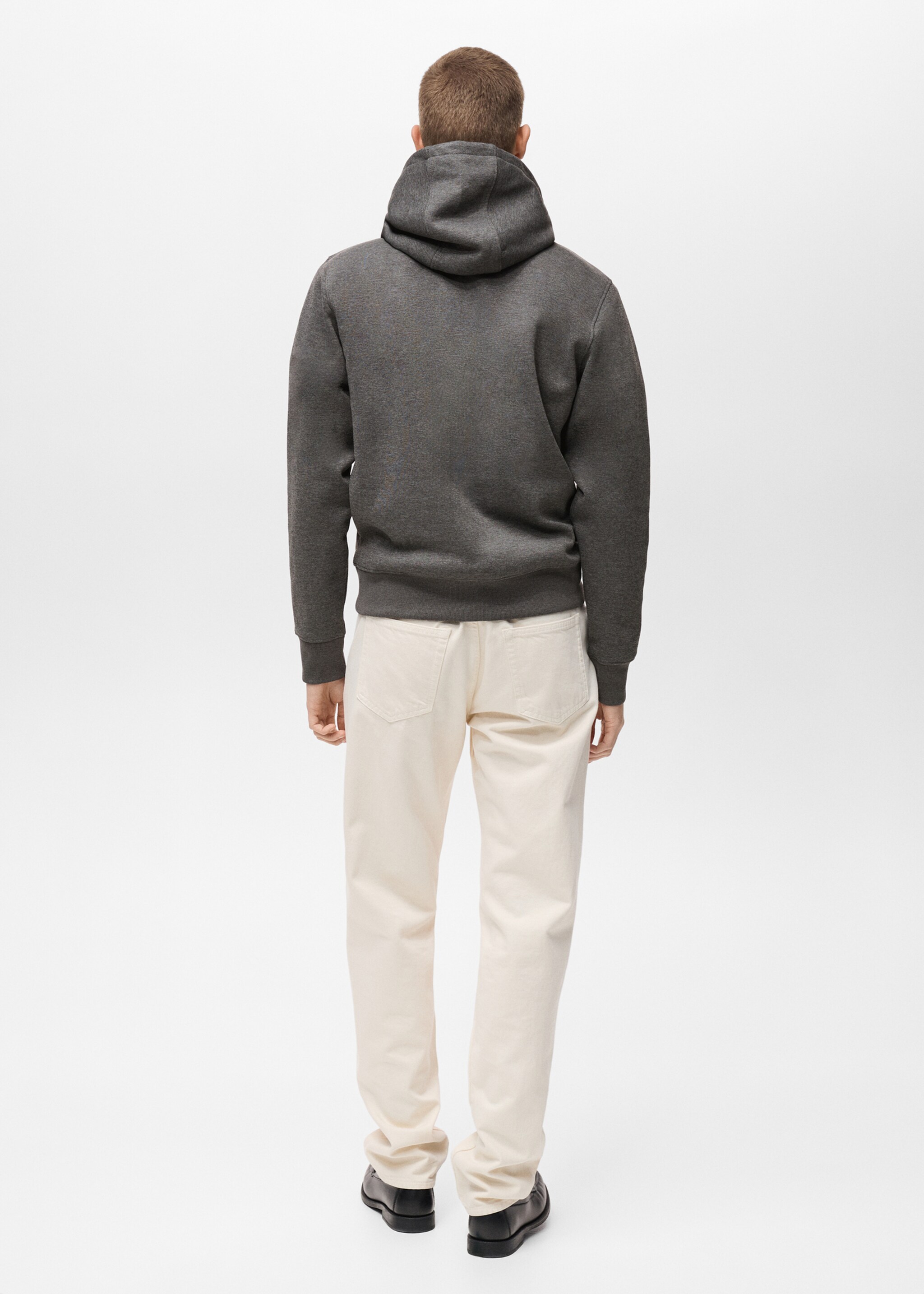 Zipper neck hooded sweatshirt - Reverse of the article