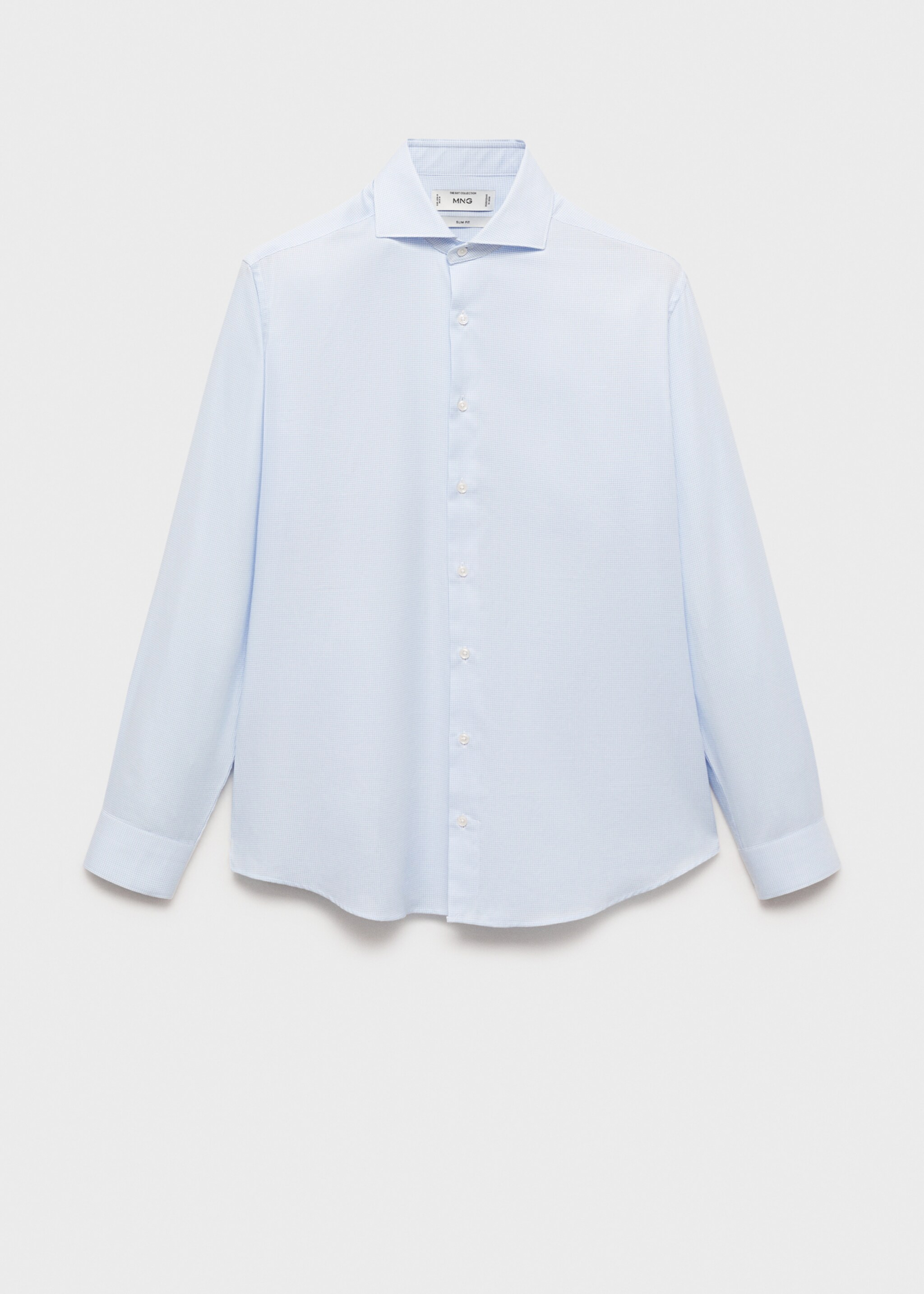 Slim-fit micro-print twill suit shirt - Article without model