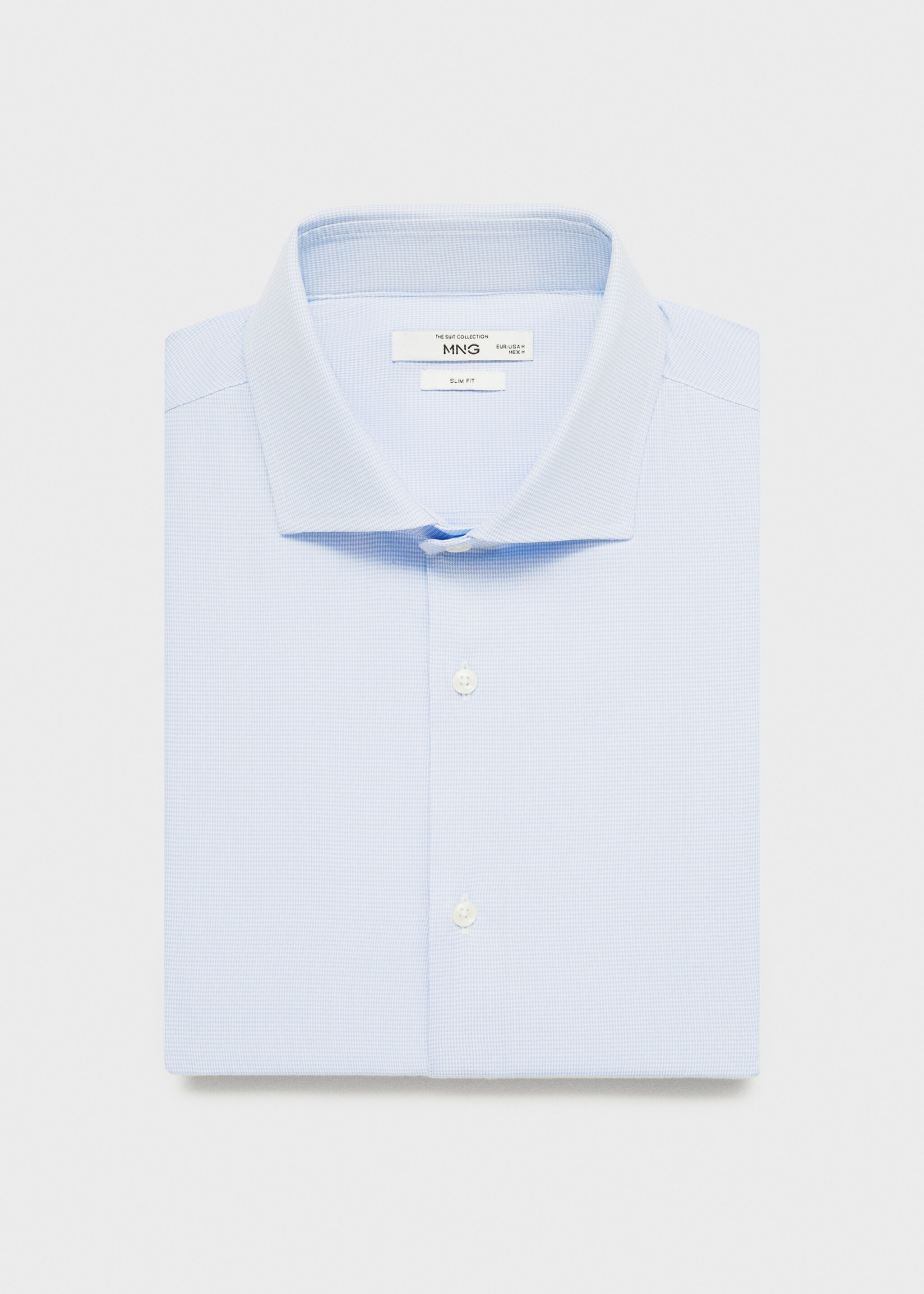 Slim-fit micro-print twill suit shirt - Details of the article 8