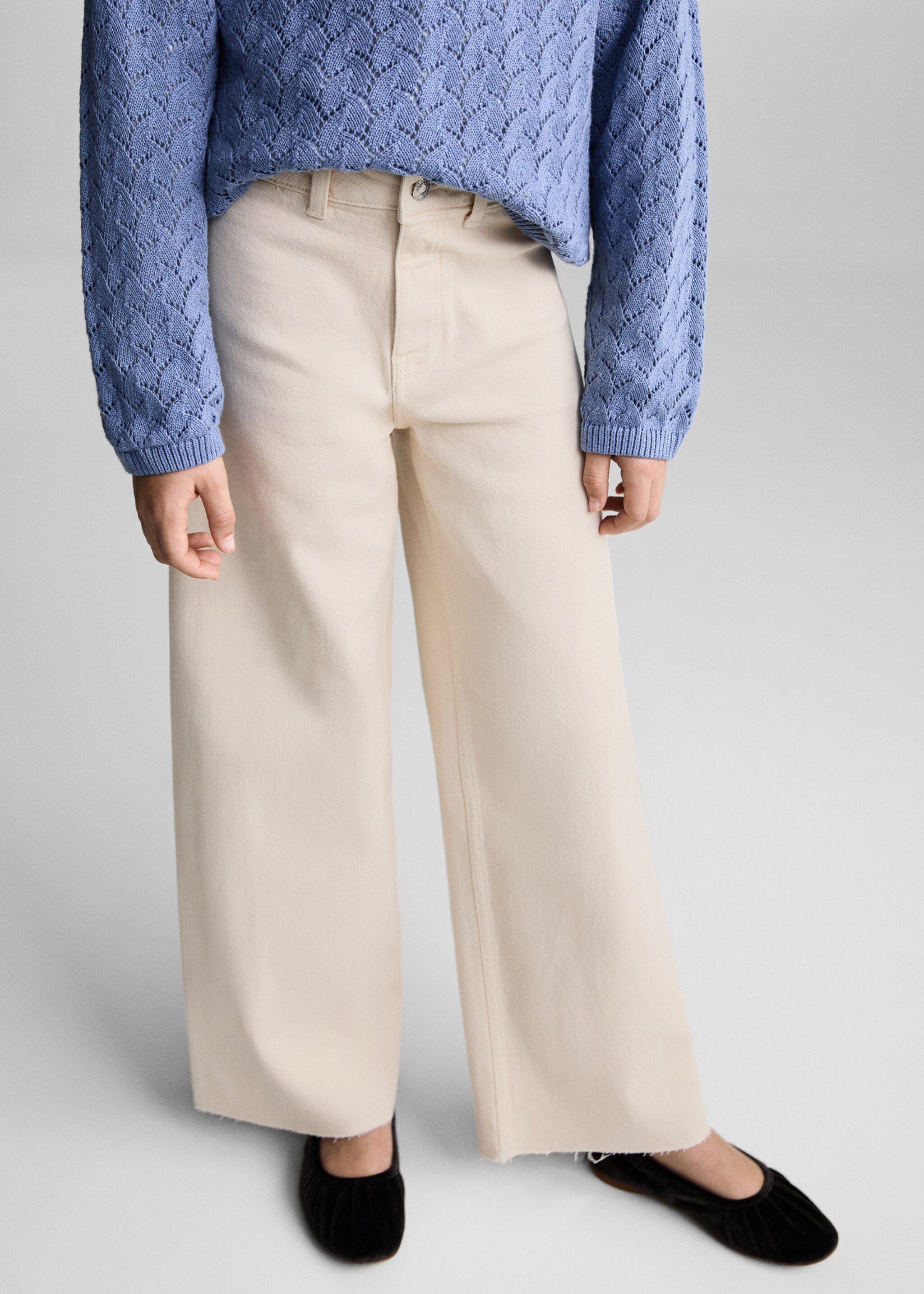 Jeans culotte mid-waist comfort - Medium plane