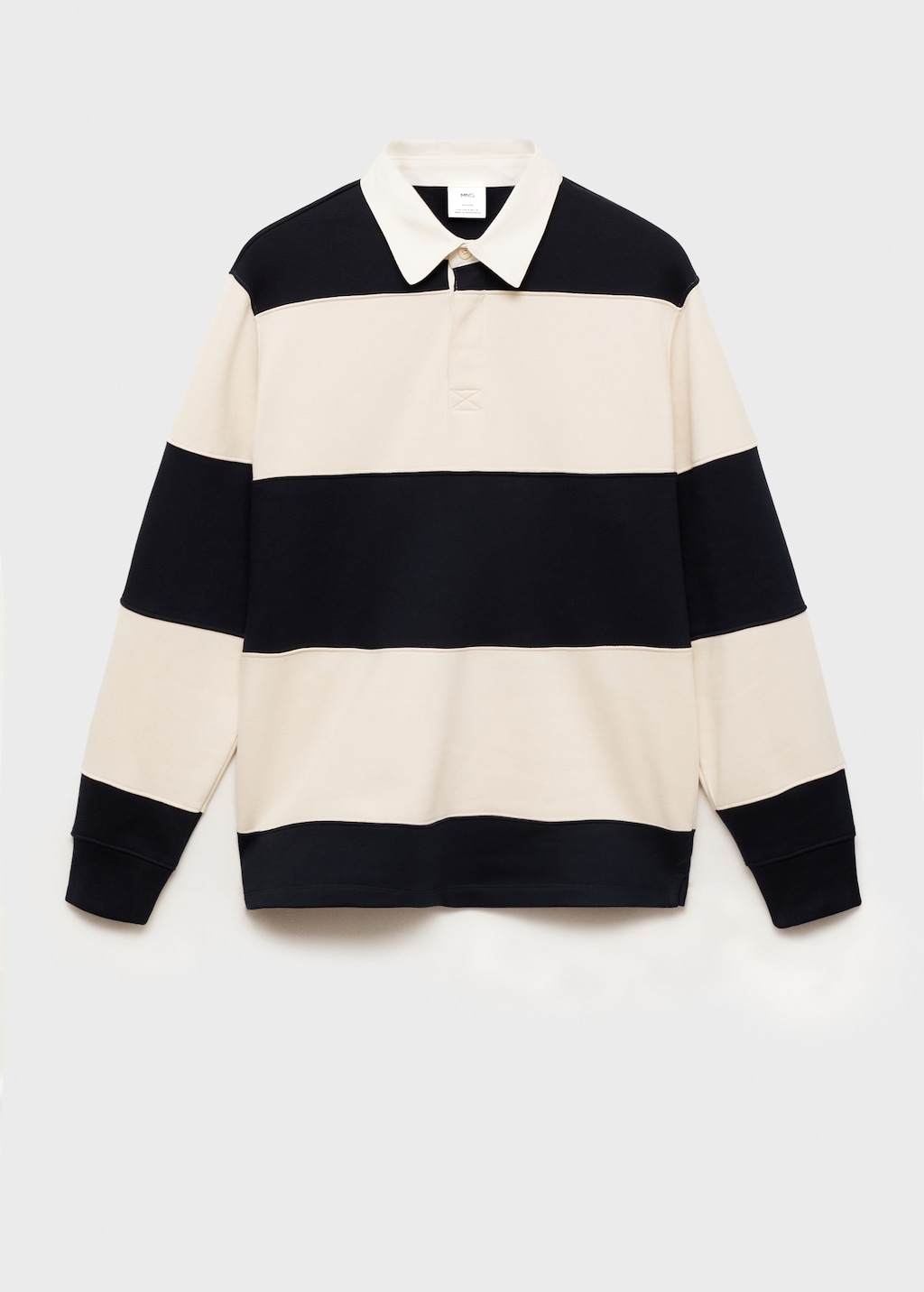 Striped cotton polo sweatshirt - Men | MANGO USA Striped cotton polo sweatshirt - Men | MANGO USA