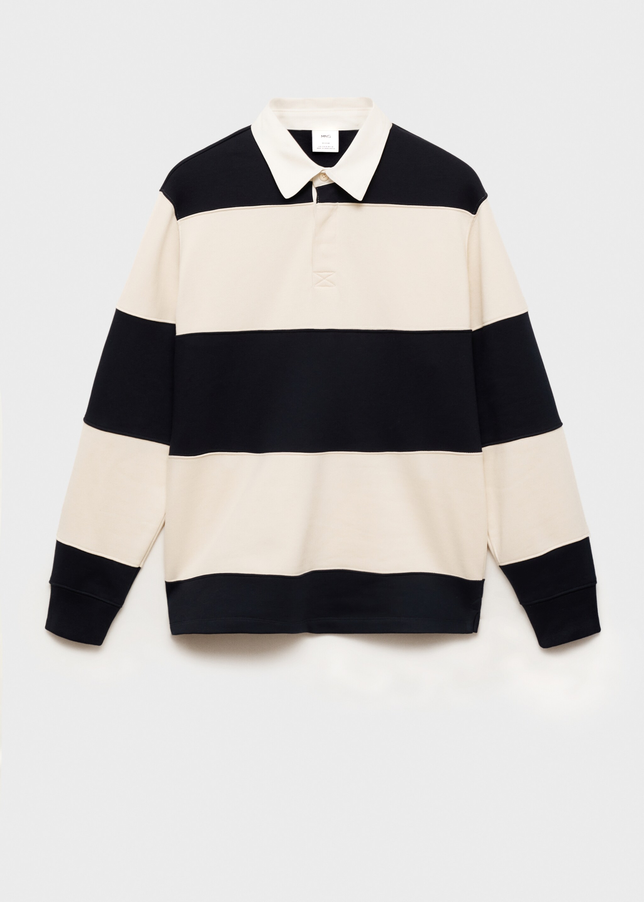 Striped cotton polo sweatshirt - Article without model