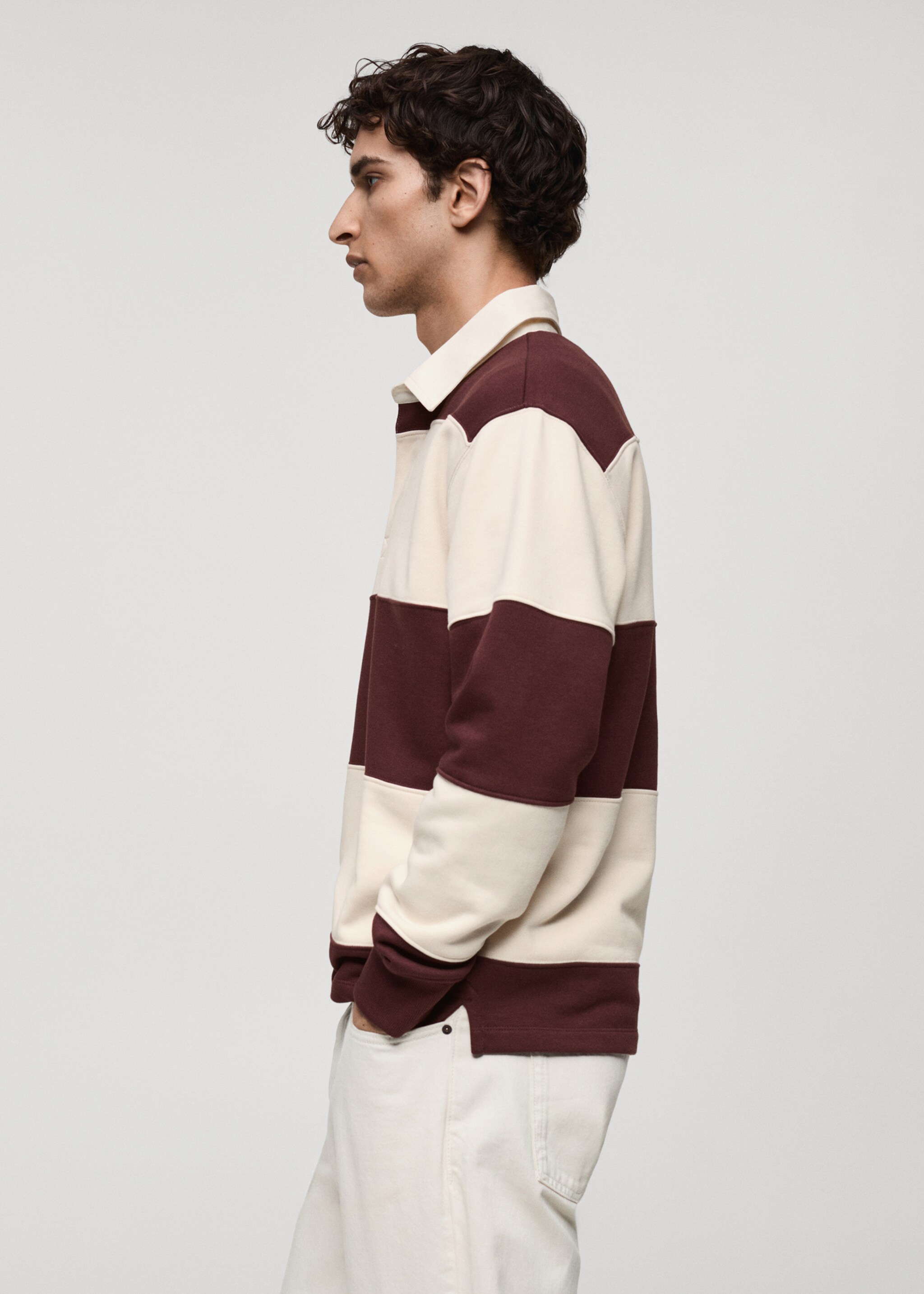 Gestreept katoenen polosweatshirt - Detail van het artikel 2
