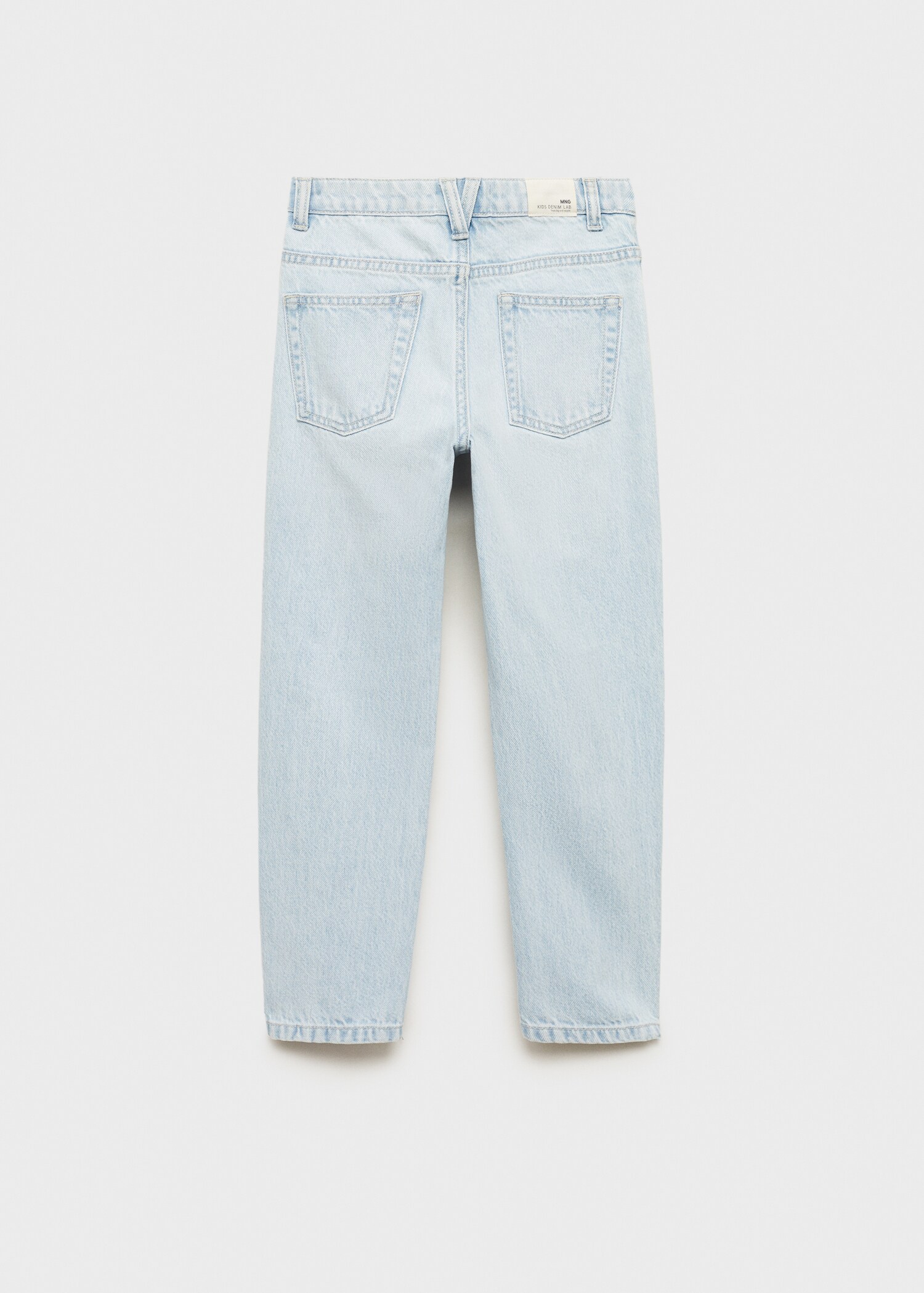 Mom fit decorative rips jeans - Reverse of the article