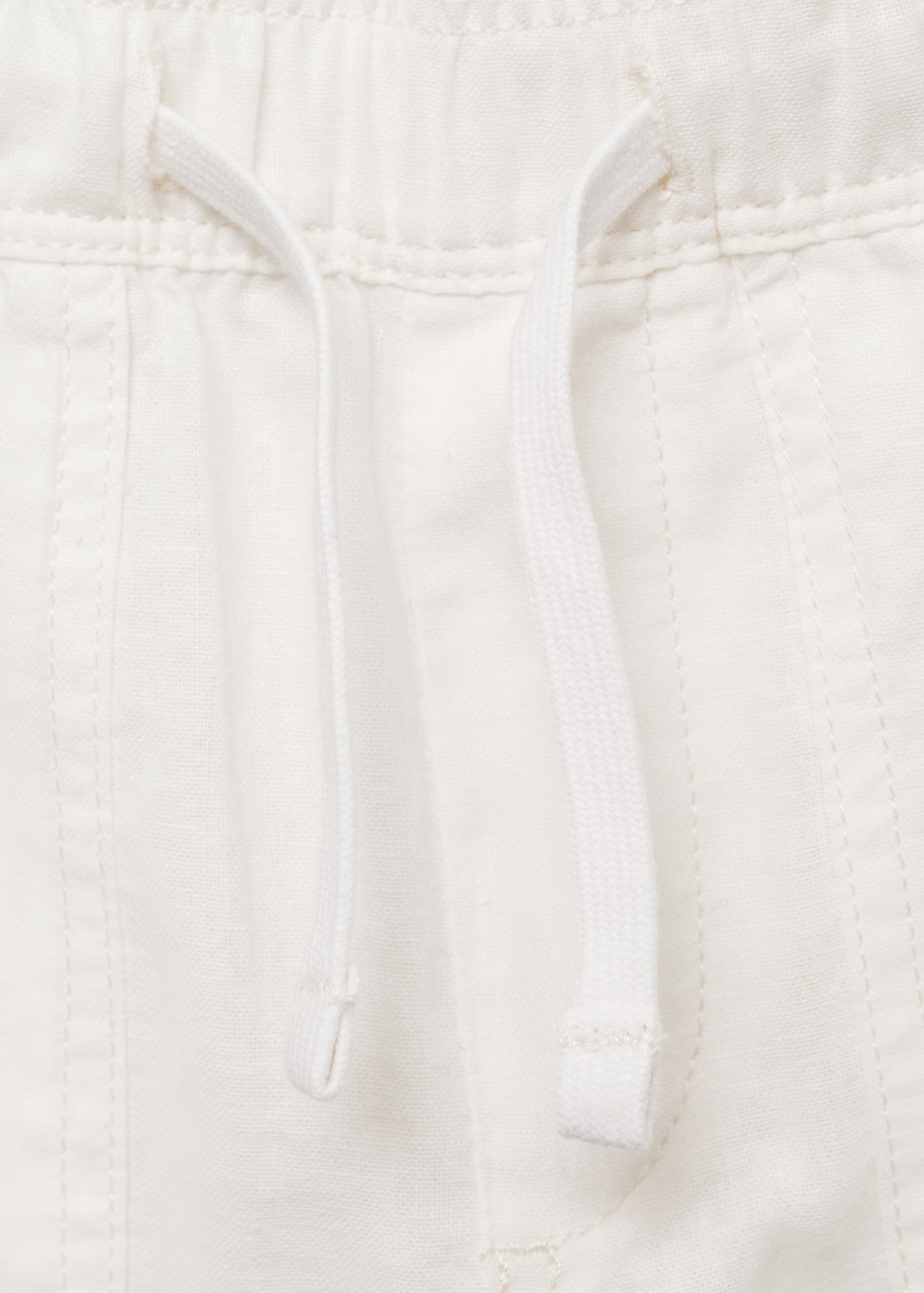 Linen-blend elastic waist trousers - Details of the article 8