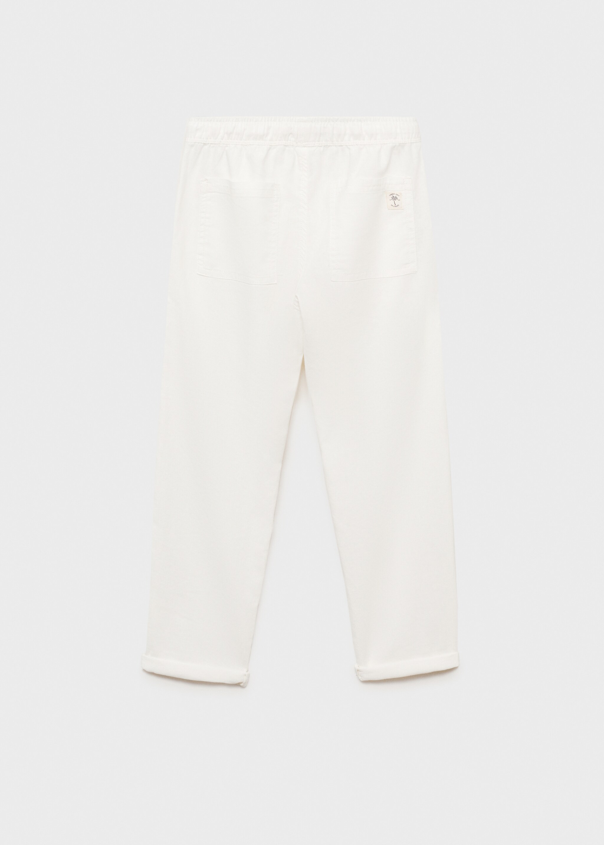 Linen-blend elastic waist trousers - Reverse of the article