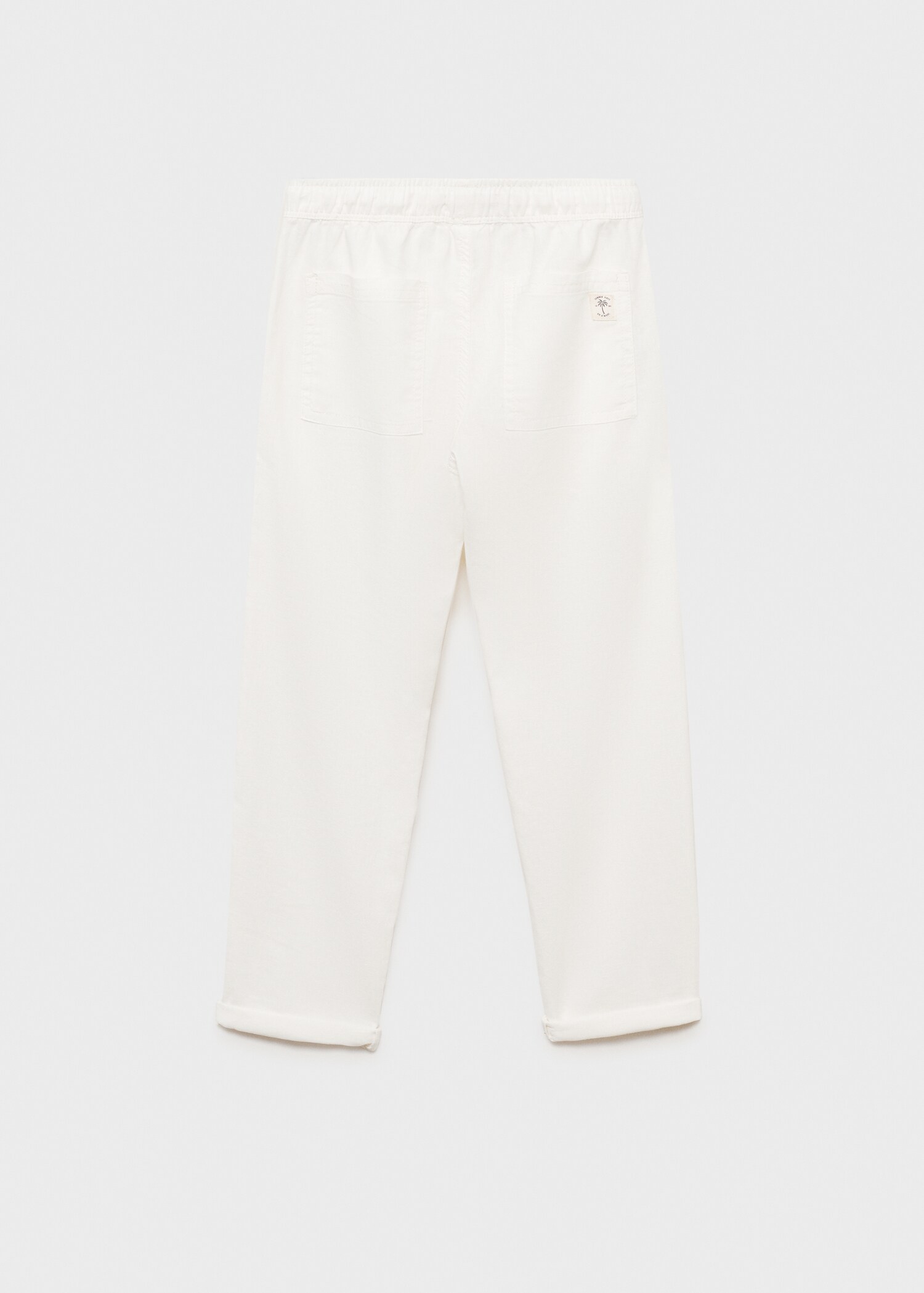 Linen-blend elastic waist trousers - Reverse of the article