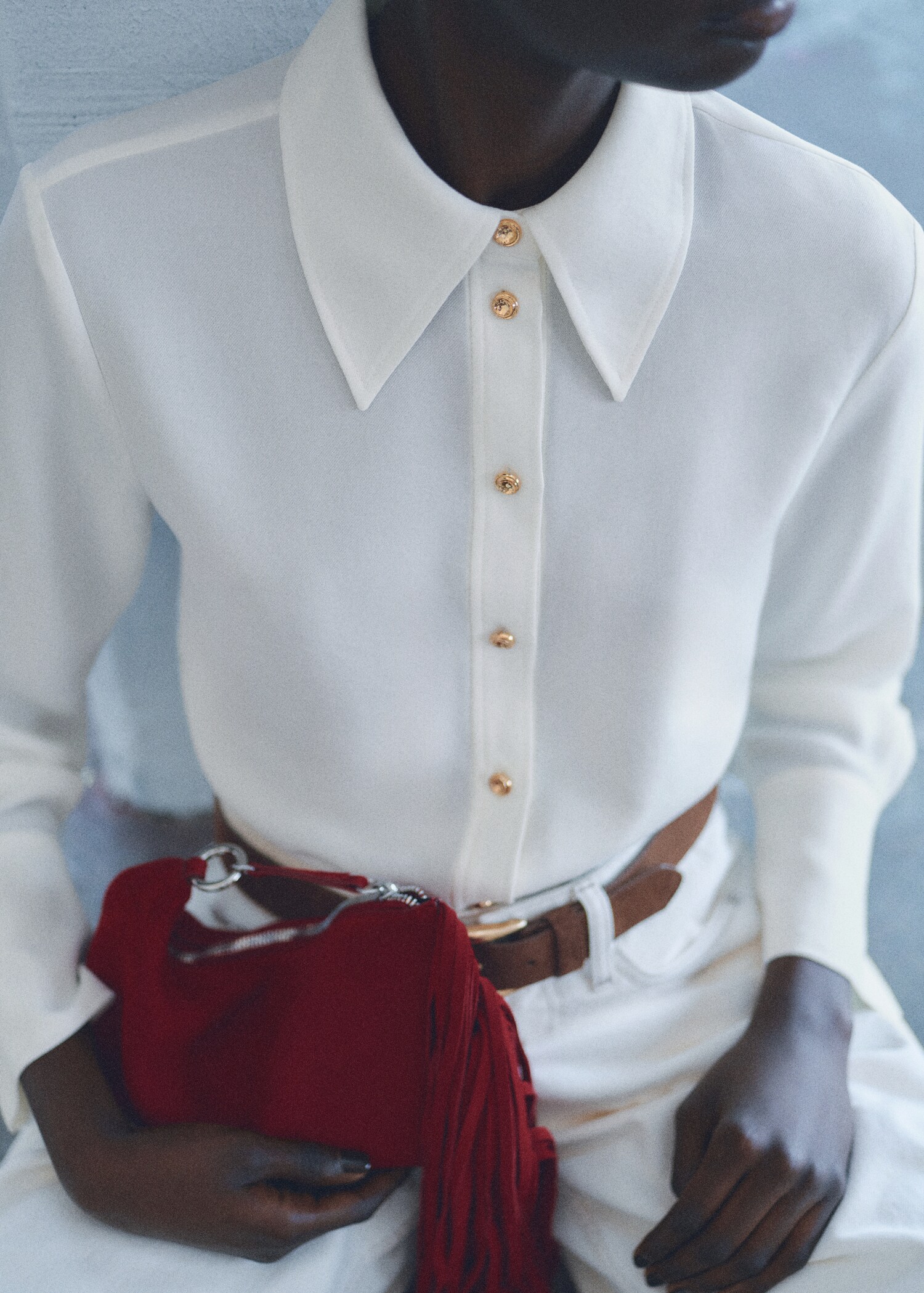 Buttoned flowy shirt - Medium plane