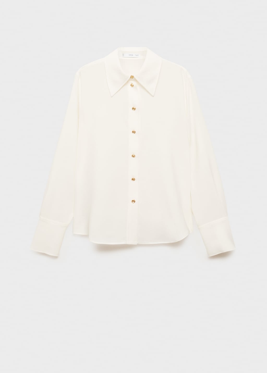 Mango Buttoned Flowy Shirt Off White 4 Women