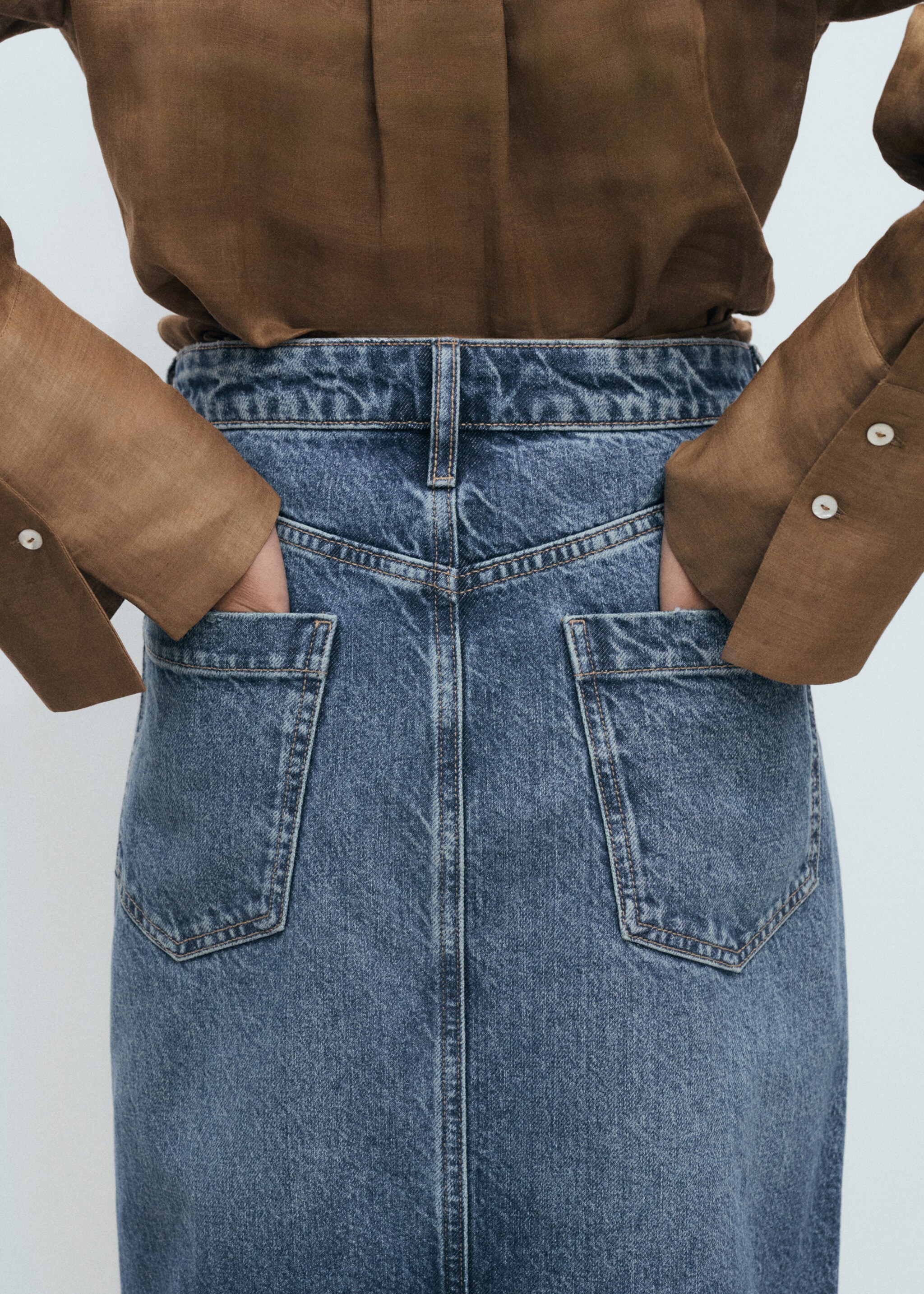 Denim midi-skirt - Details of the article 6