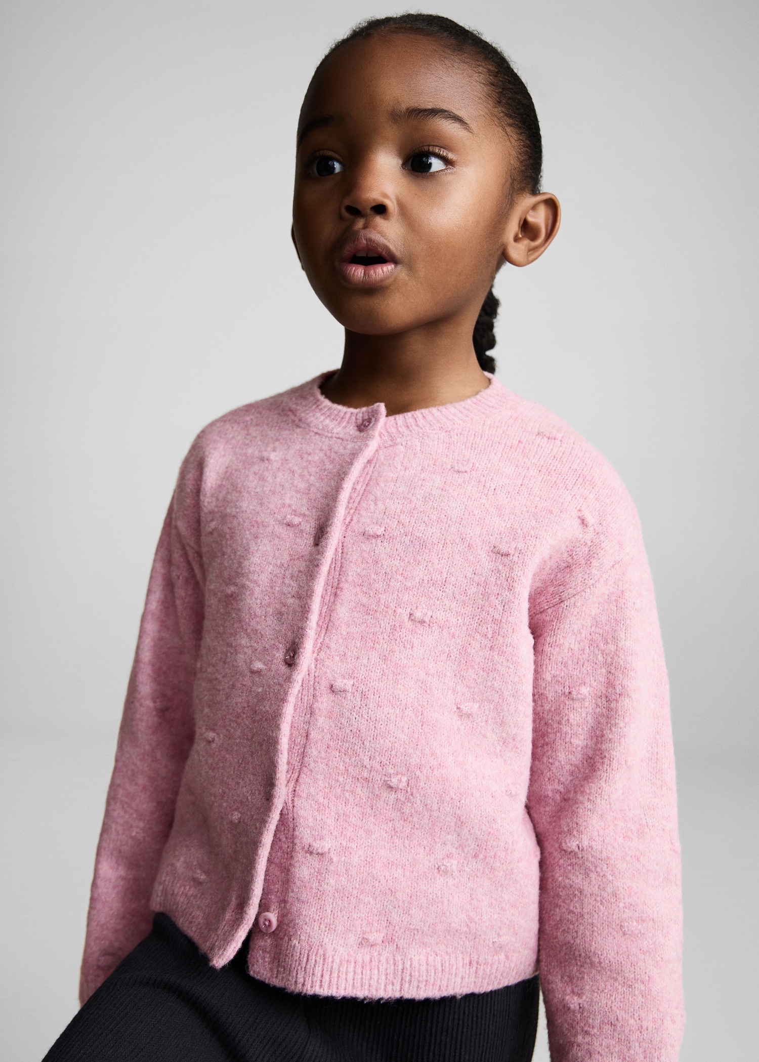 Knitted button cardigan Kids MANGO Niger - Main Image