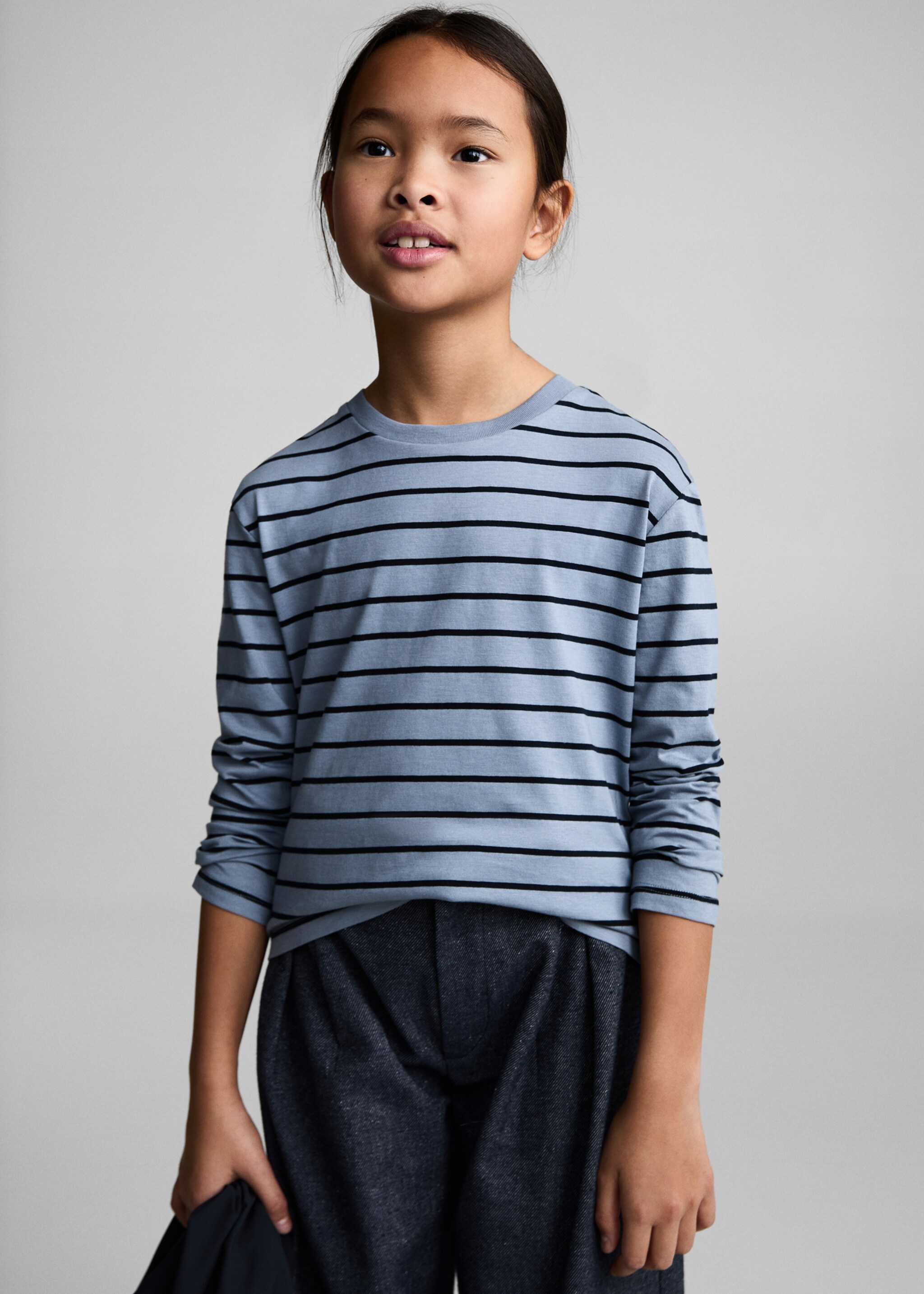 Gestreiftes Baumwoll-Shirt - Mittlere Ansicht