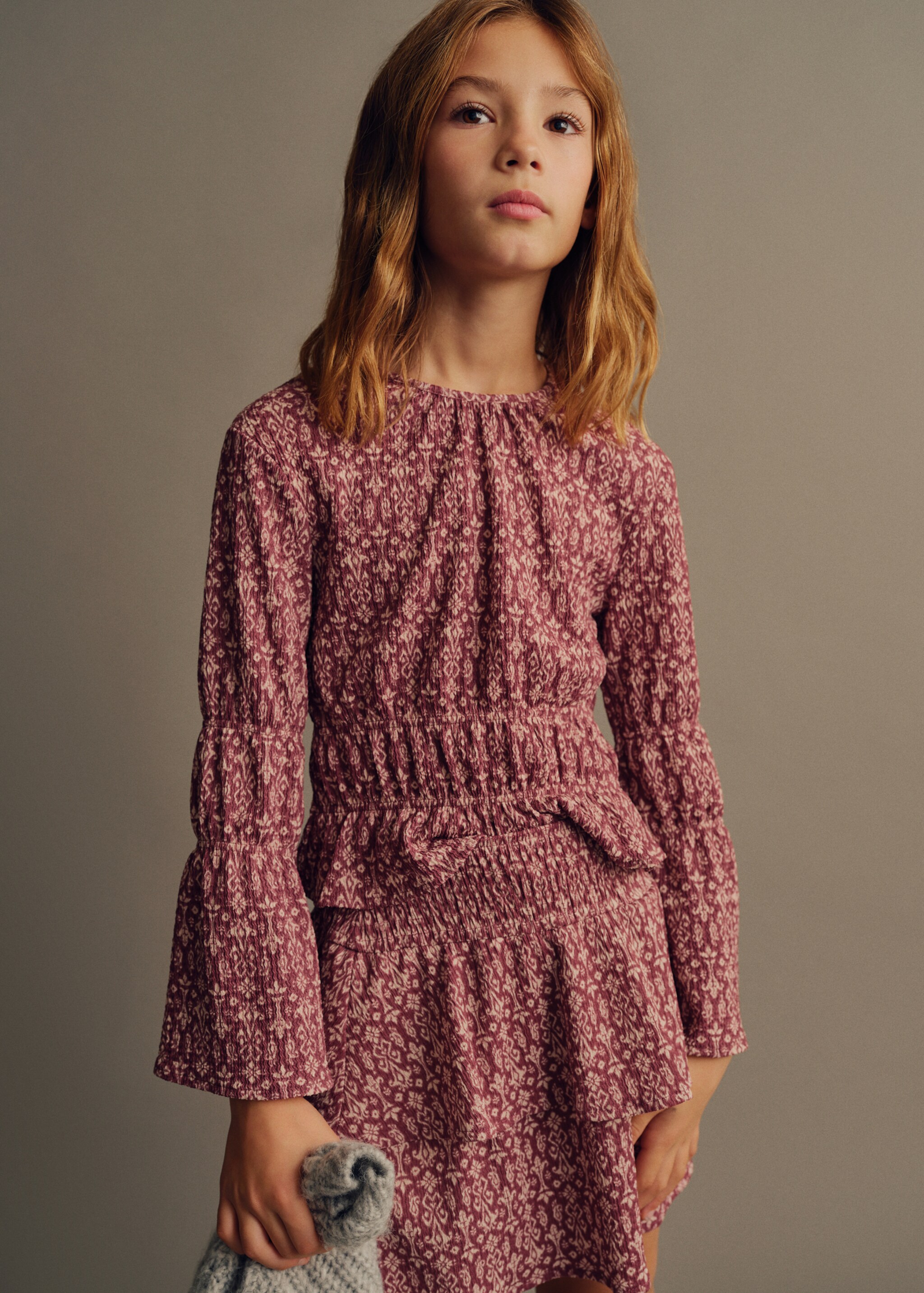 Ruched printed blouse - Medium plane