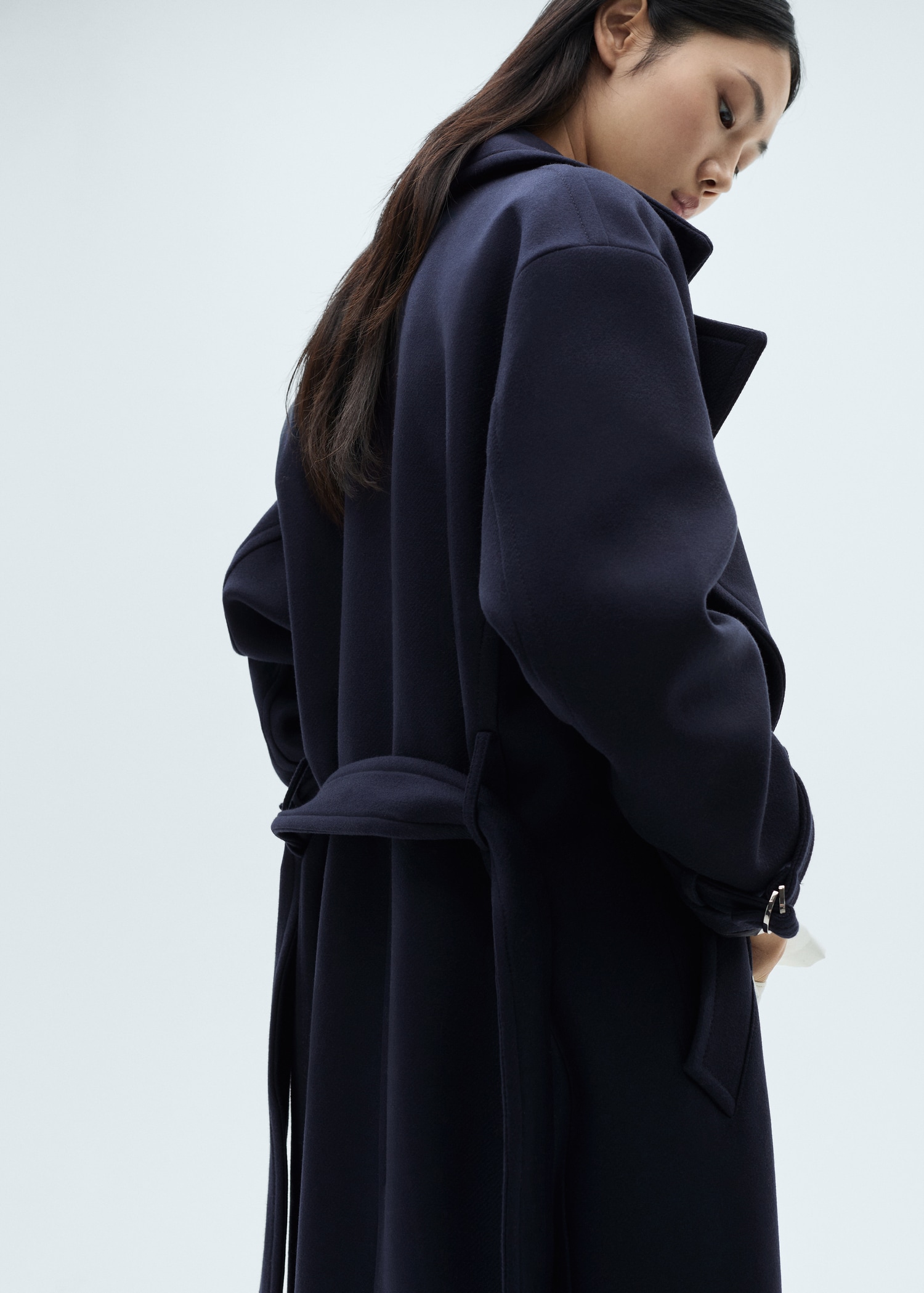 Mango Manteau Bleu Manteau Oversize Bleu Marine Femme Manteau Long