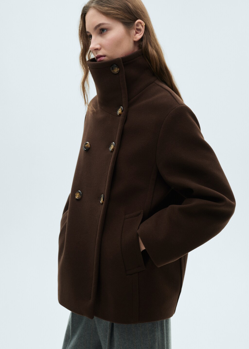 Short virgin wool coat - Women | MANGO Georgia