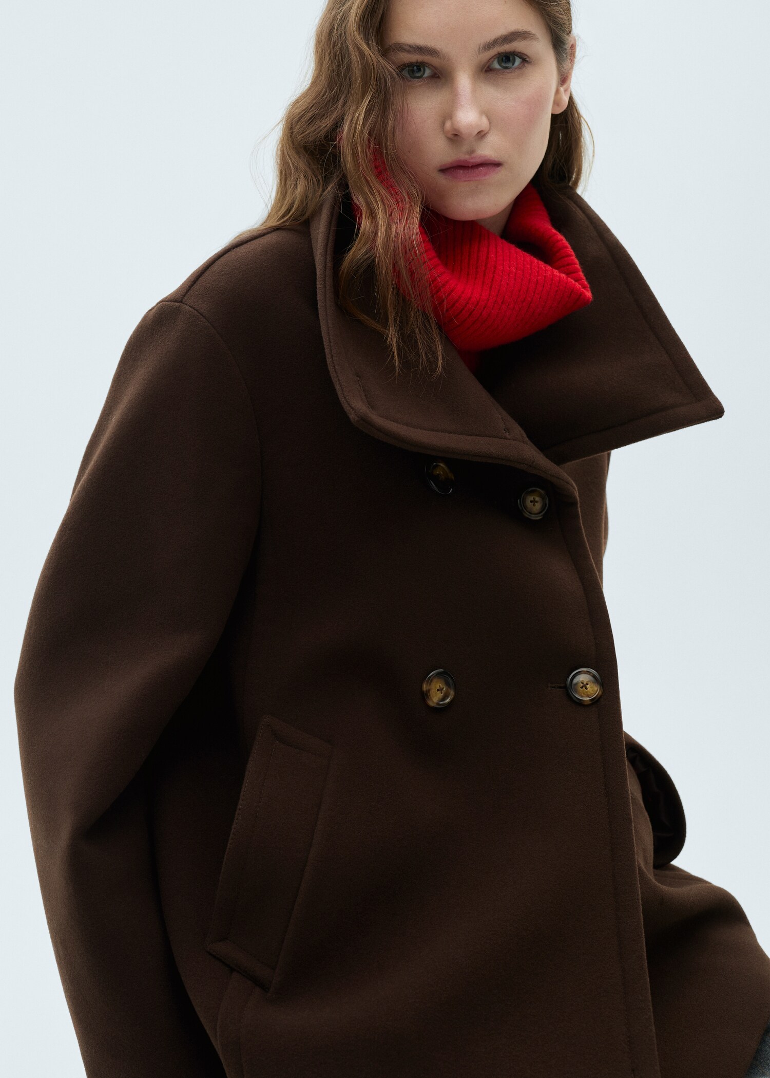 Short virgin wool coat - Details of the article 2