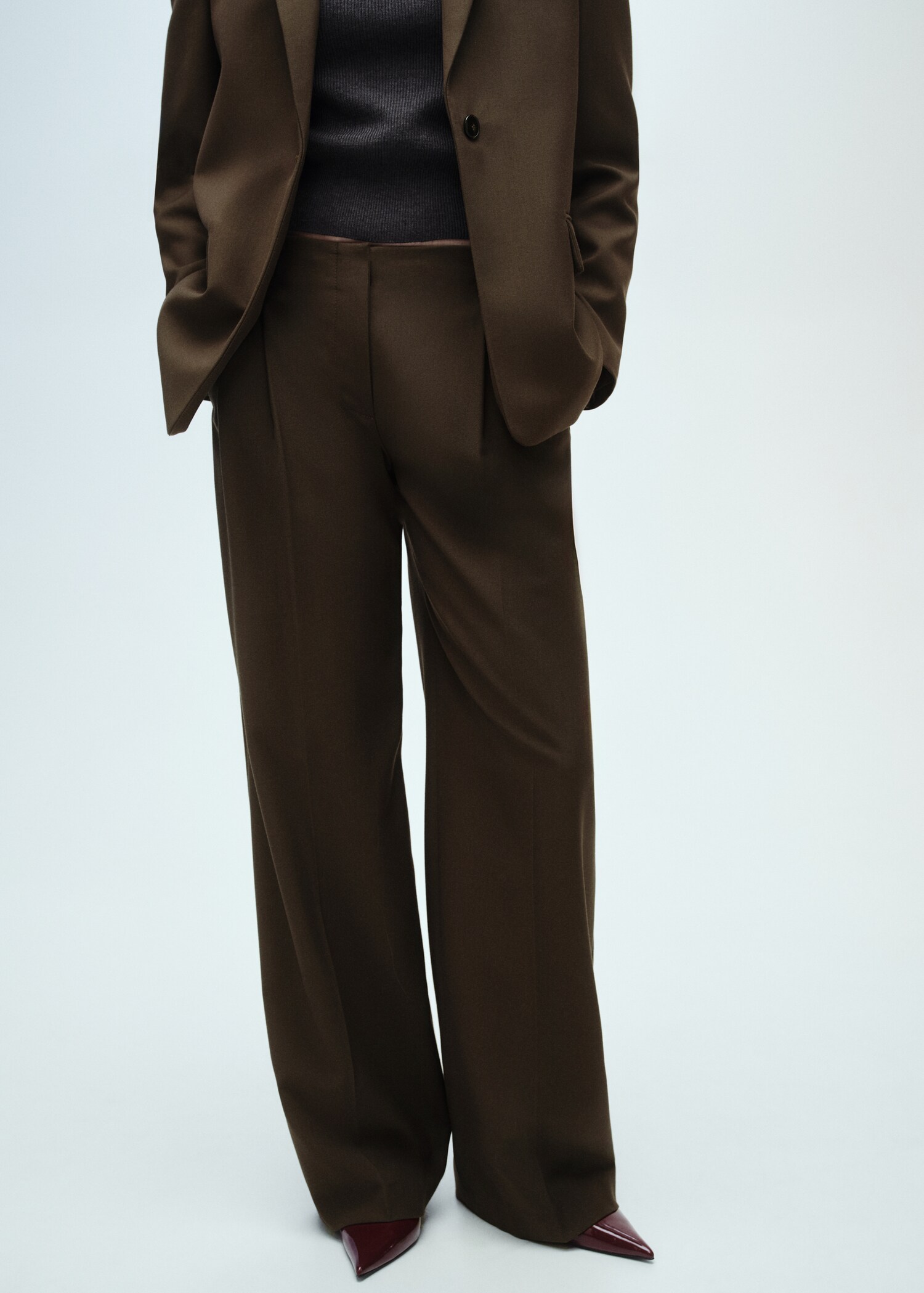 Wide-leg suit trousers - Medium plane