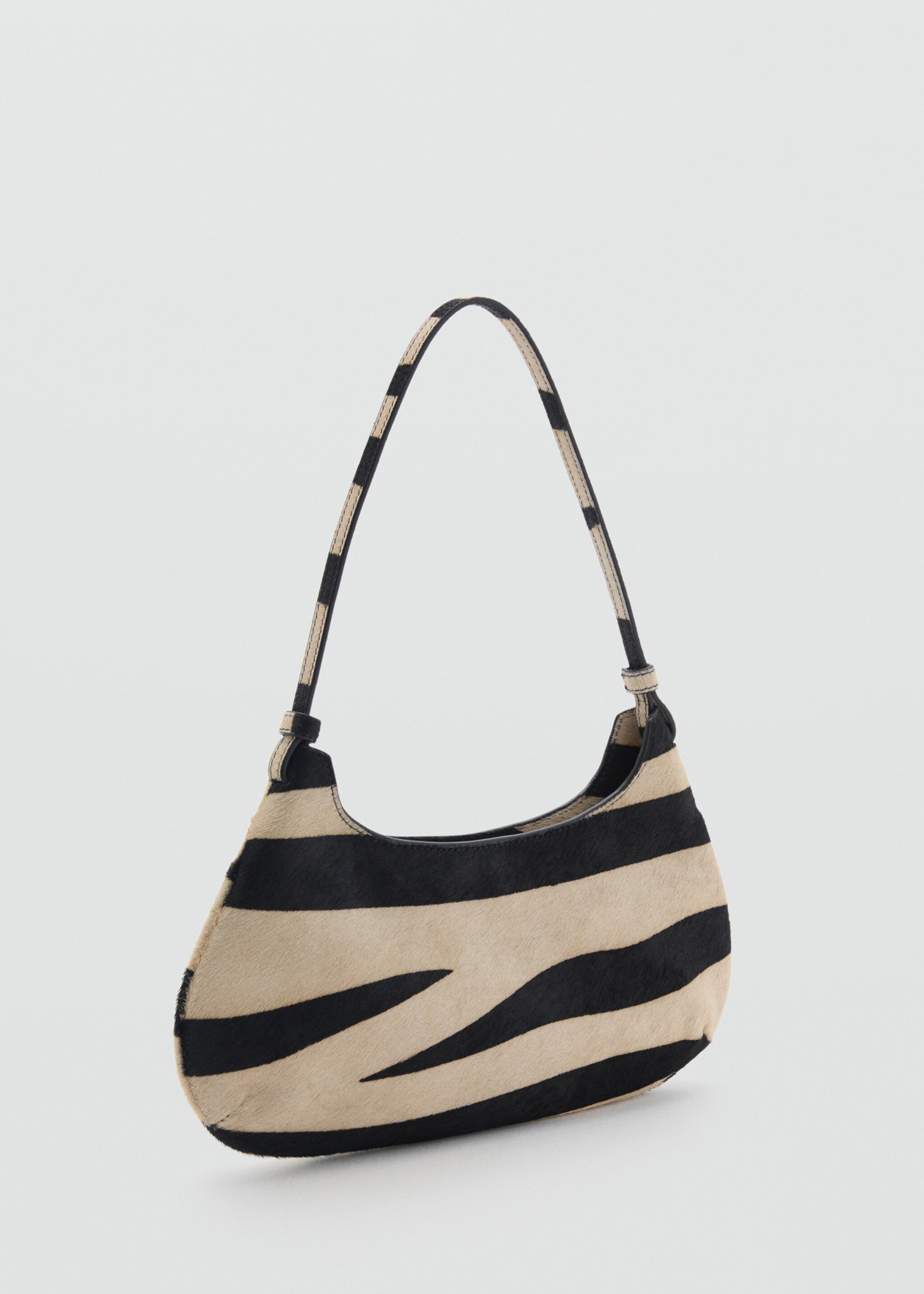 Zebra-print leather bag - Medium plane
