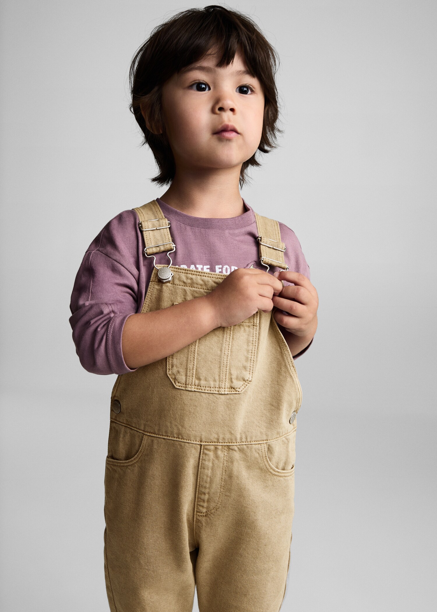 Long denim dungarees - Medium plane