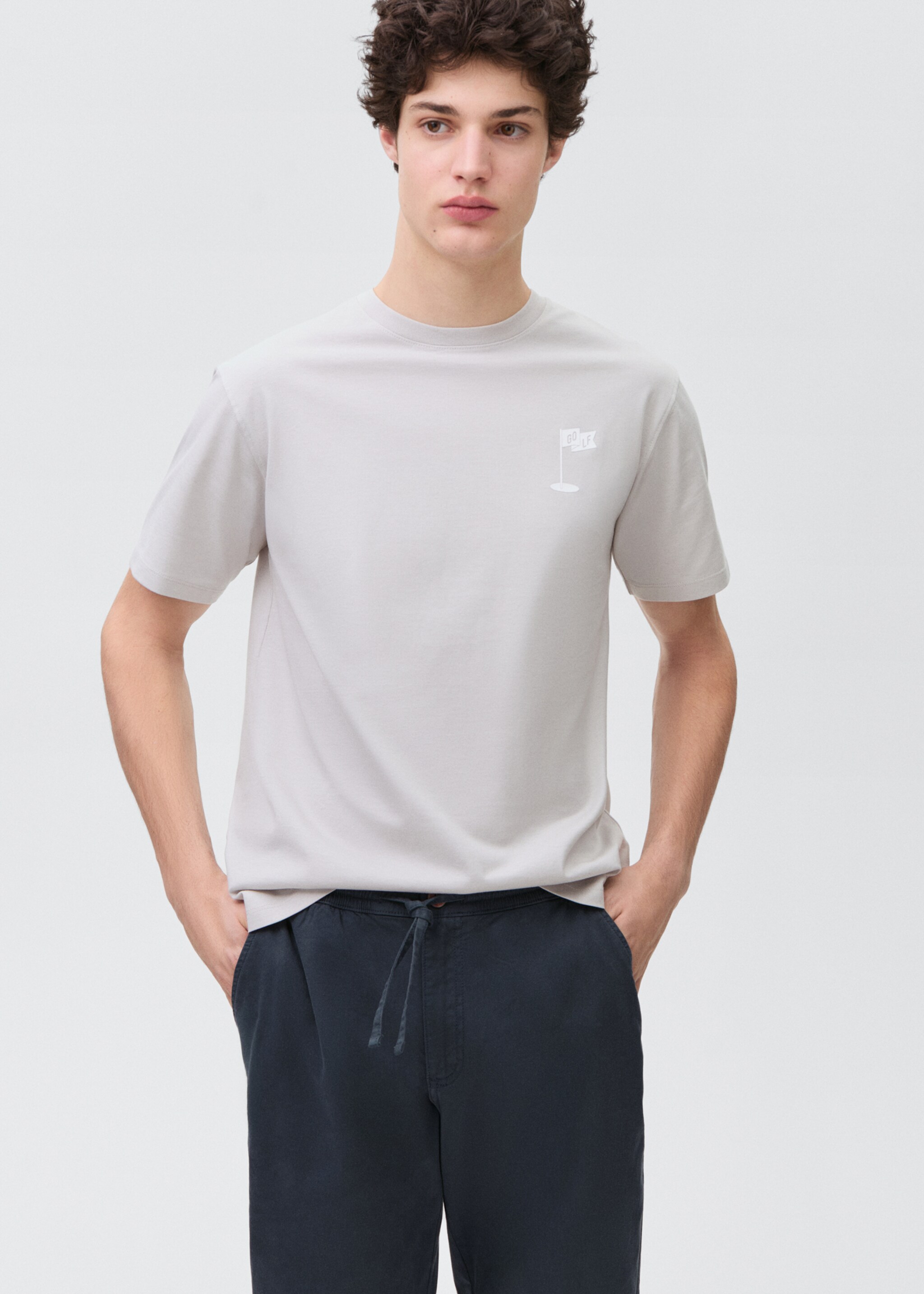 Cotton jogger-style trousers - Medium plane