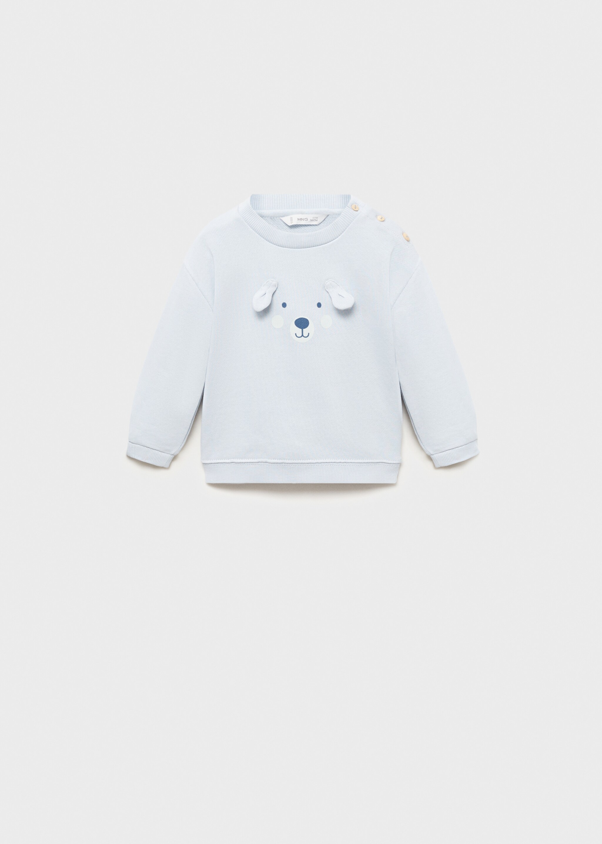 Embossed embellishment cotton sweatshirt - Article without model