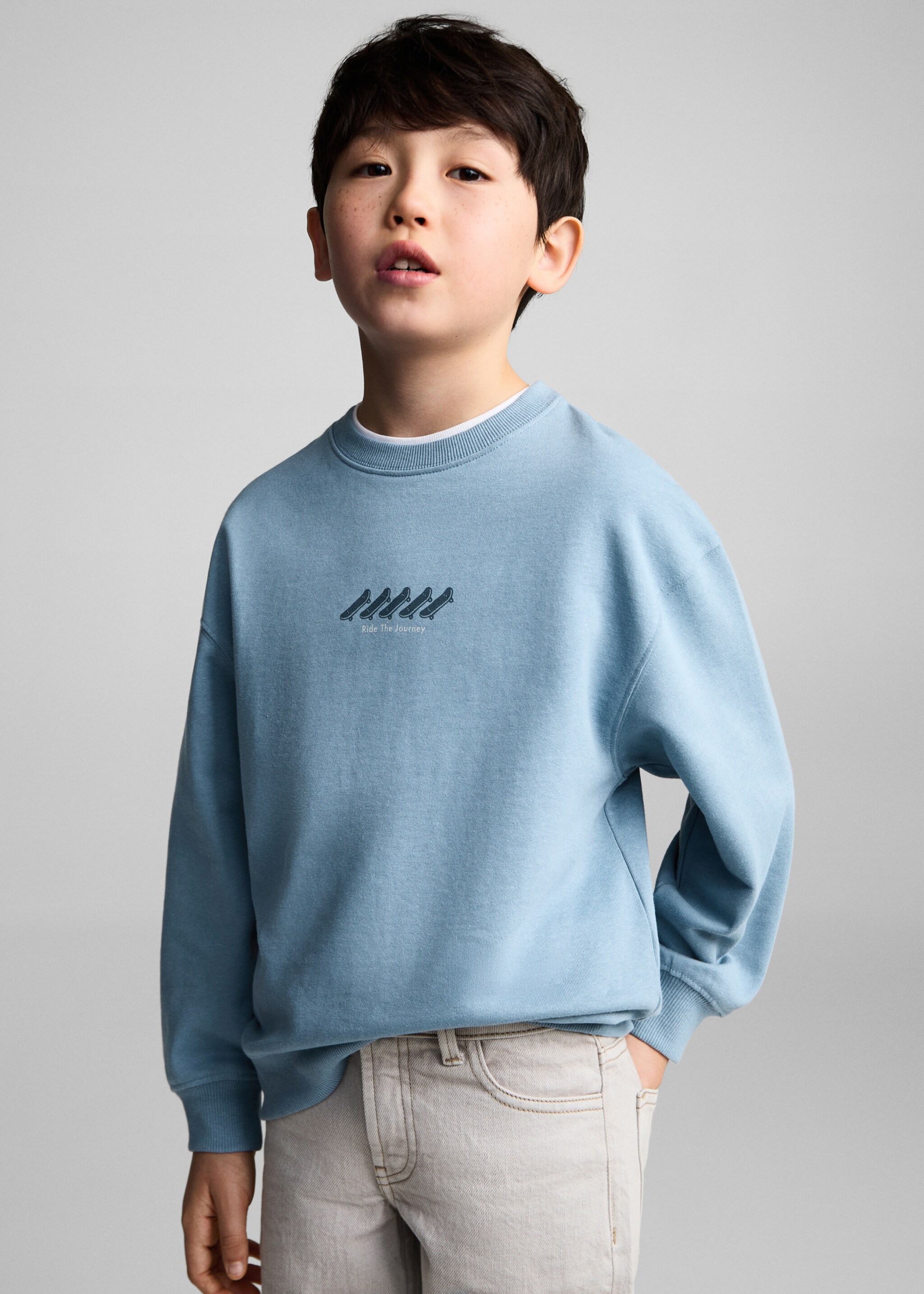Sudadera algodón estampada - Plano medio