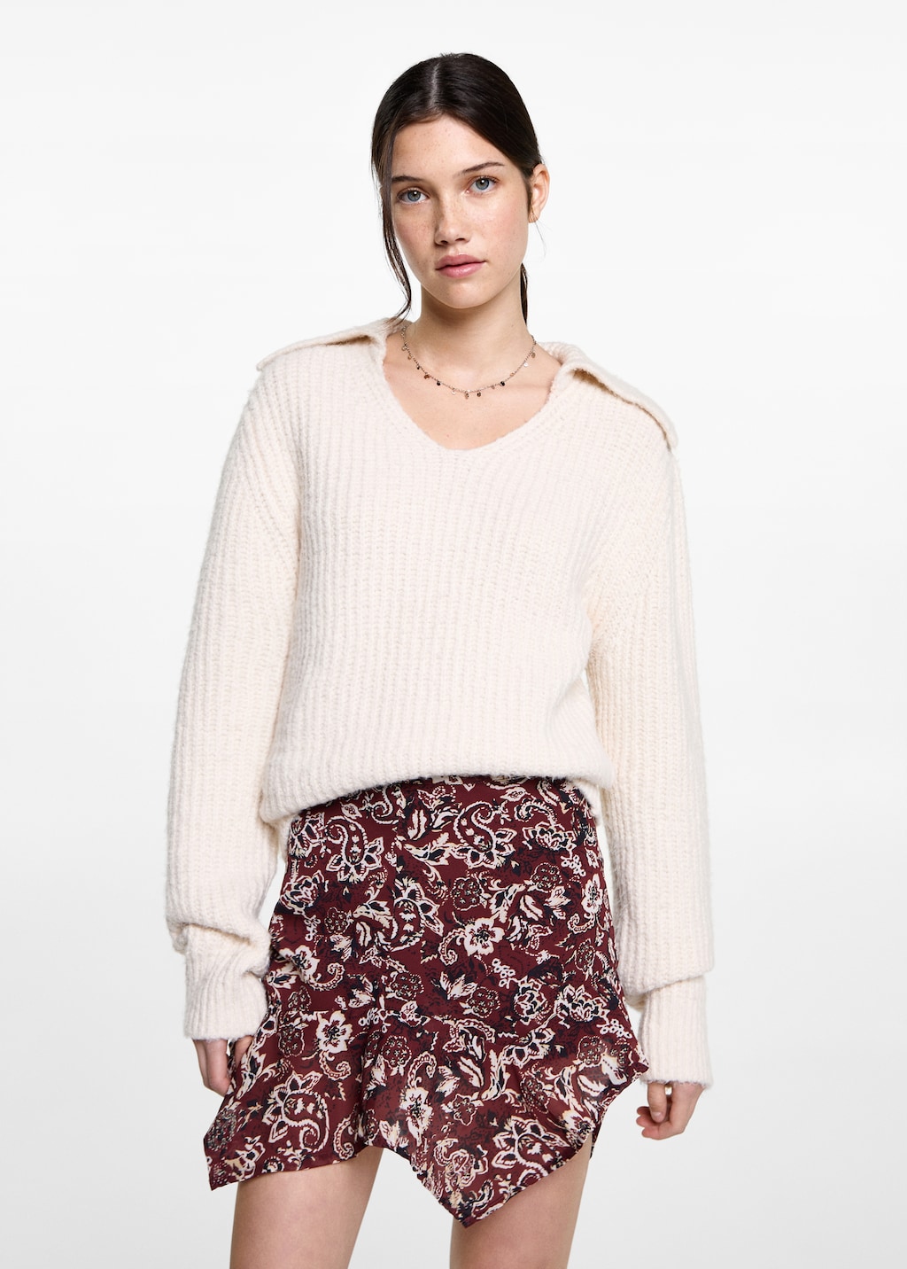 Asymmetrical printed skirt - Teen | MANGO USA