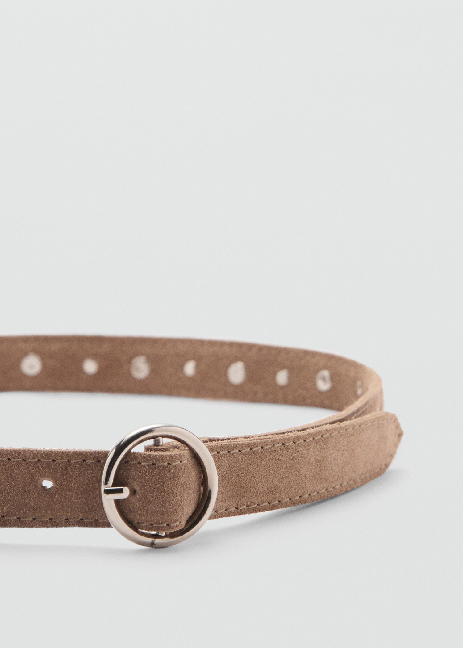 Laser-cut suede belt - Medium plane
