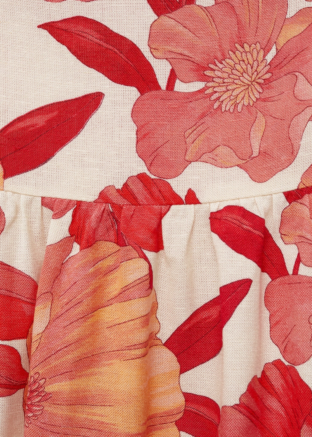 Floral ruffled skirt