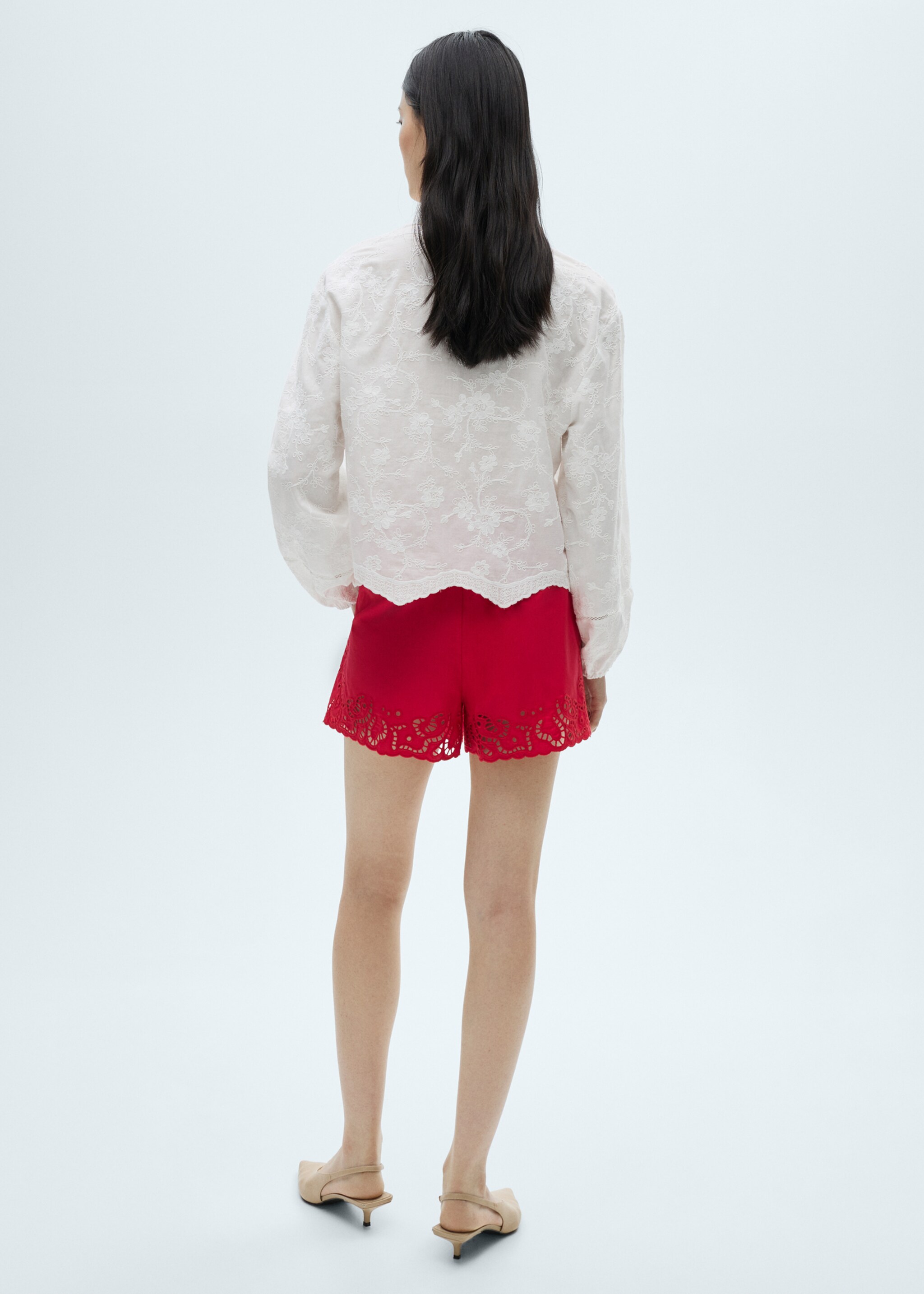 Blouse coton détails brodés - Verso de l’article