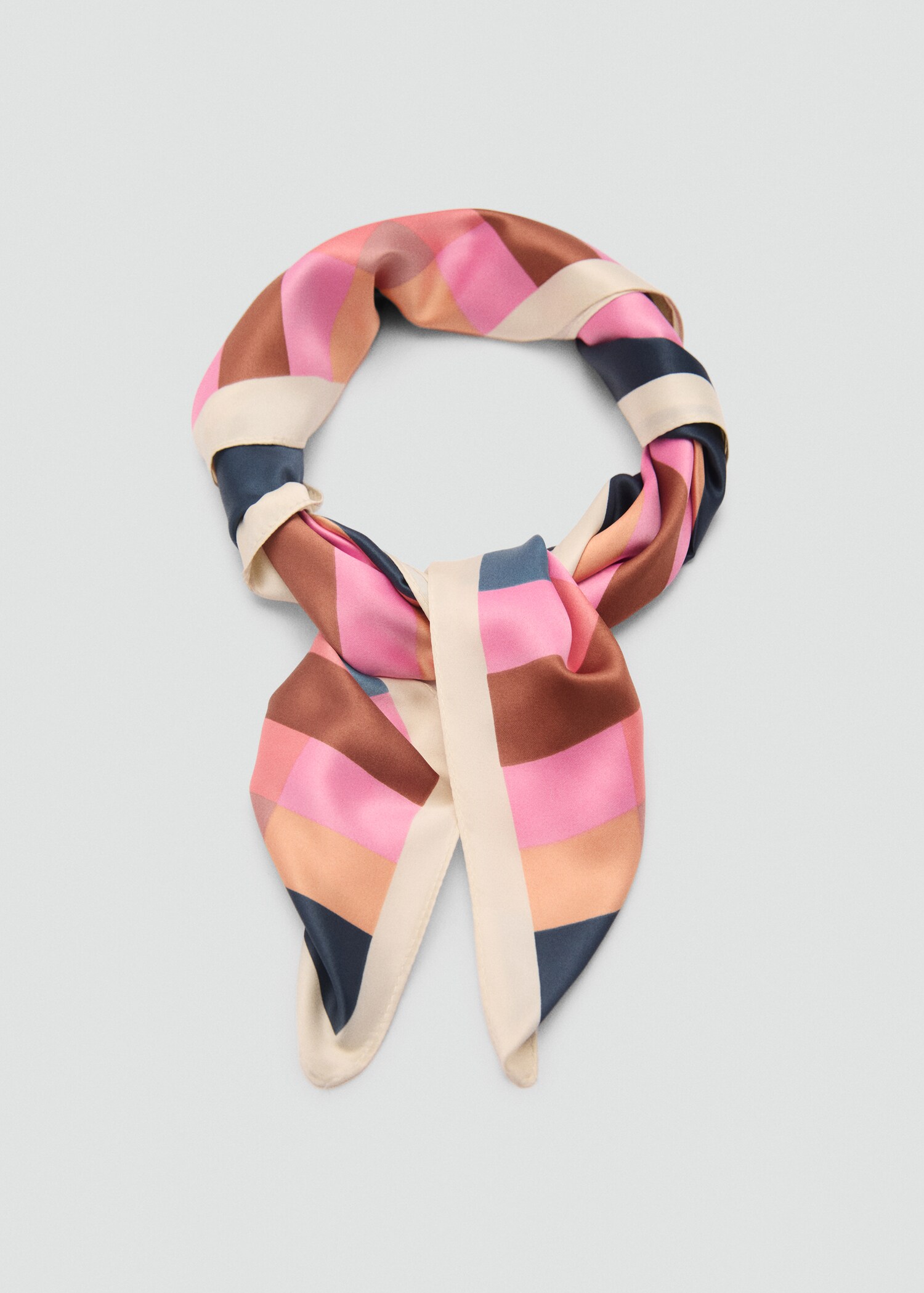 Satin check scarf - Details of the article 1