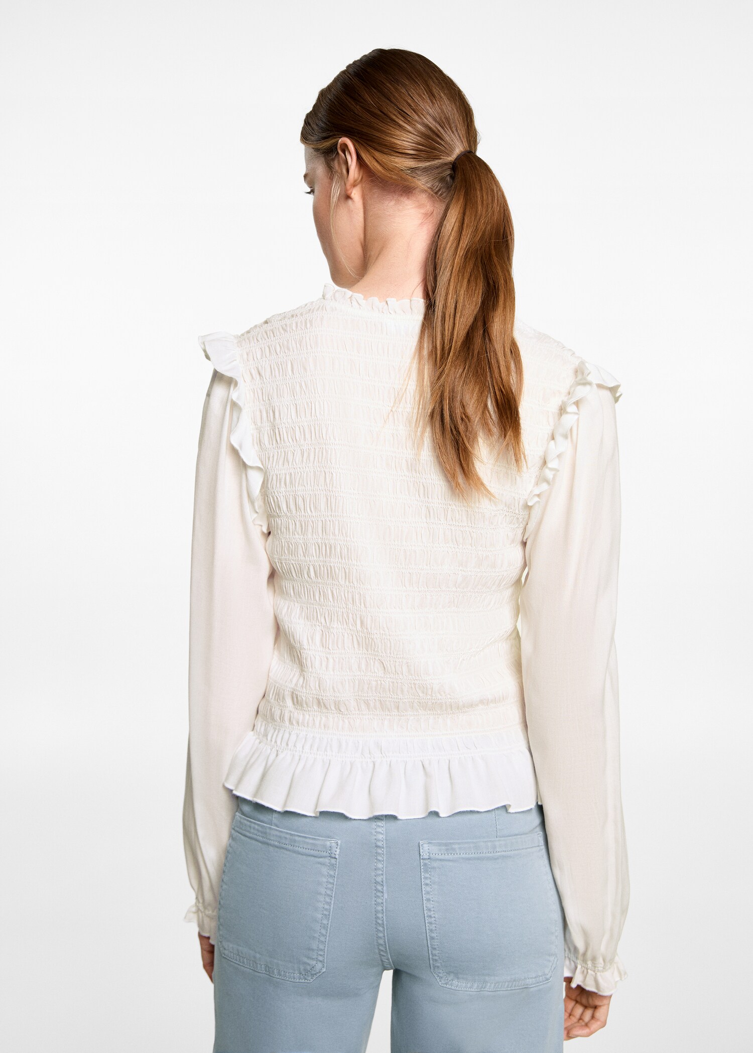 Ruched blouse with ruffles - Reverse of the article