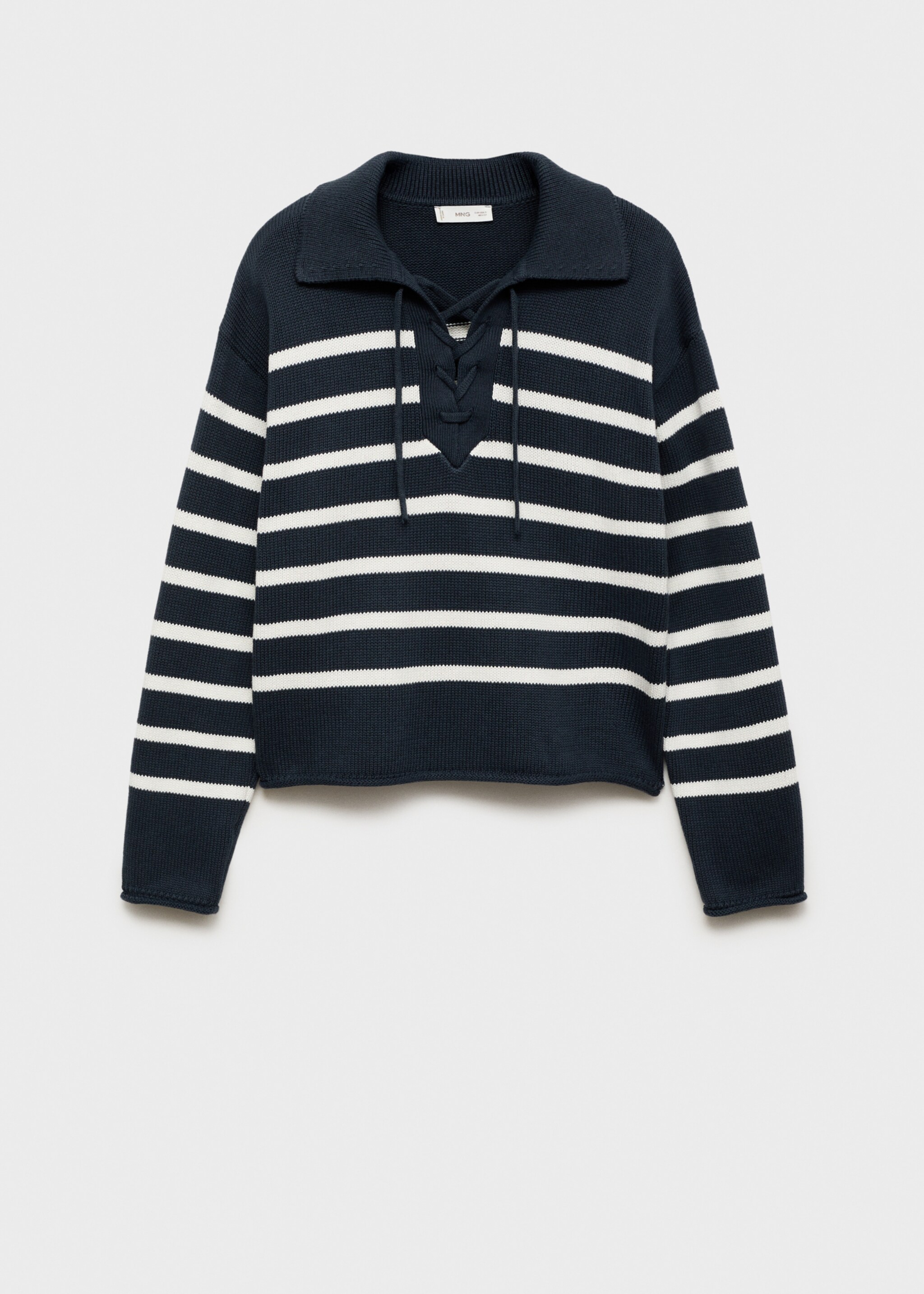 Striped polo-neck sweater - Article without model