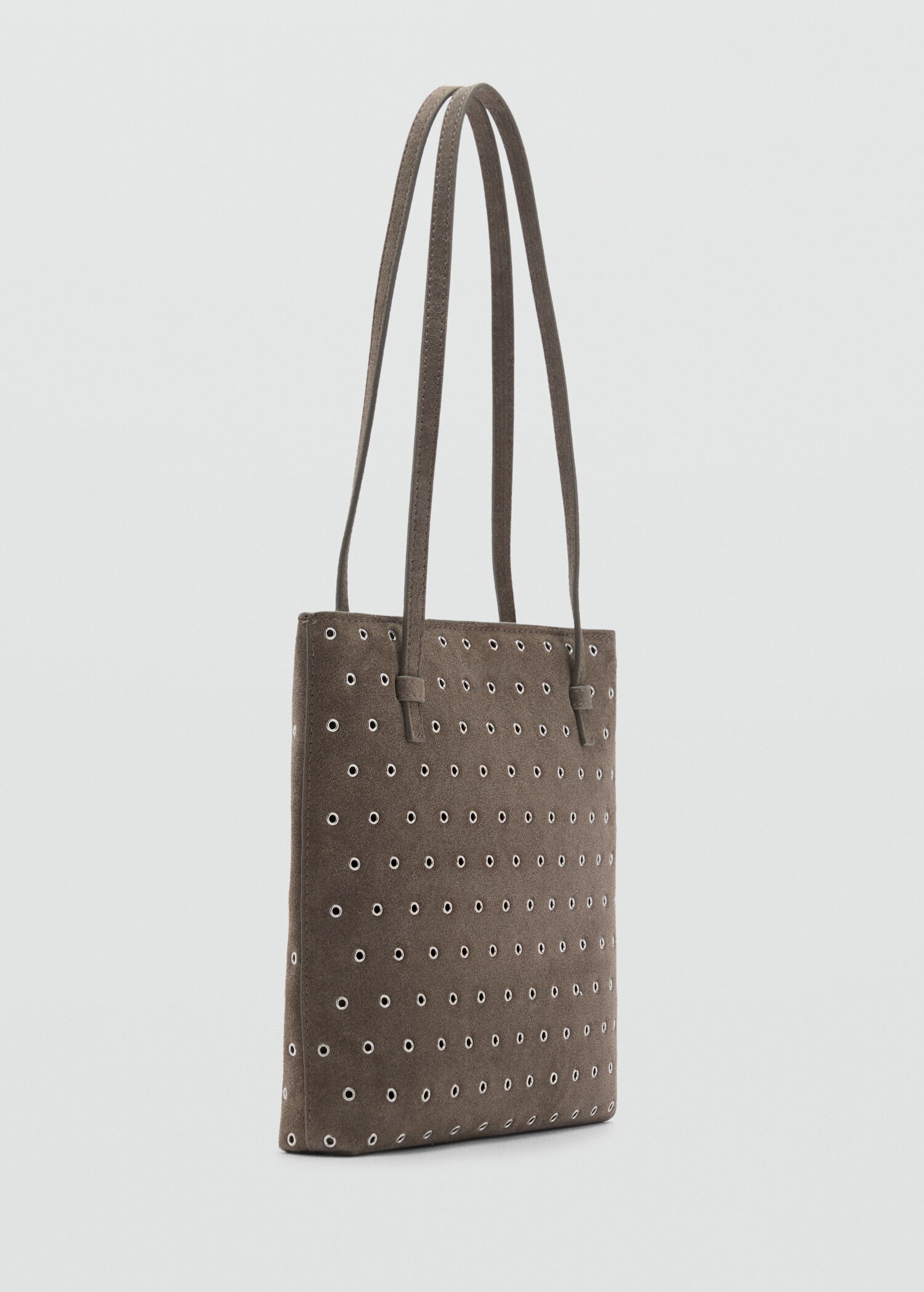 Sac porté épaule cuir perforé - Plan moyen