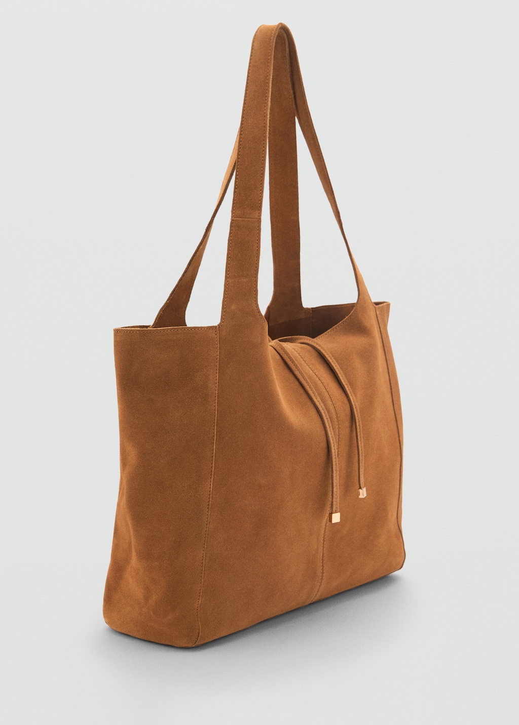 Suede leather shopper bag