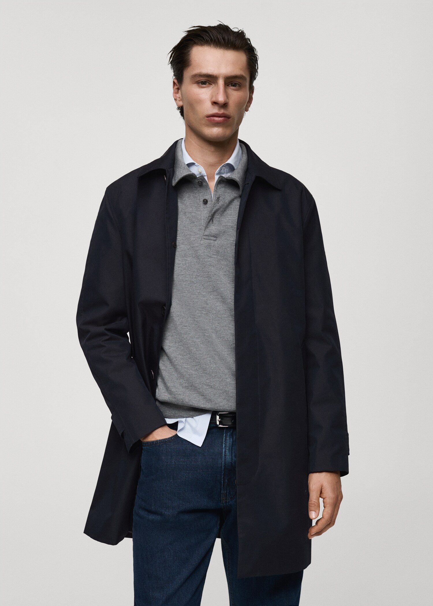 Waterafstotende klassieke trenchcoat - Middenvlak