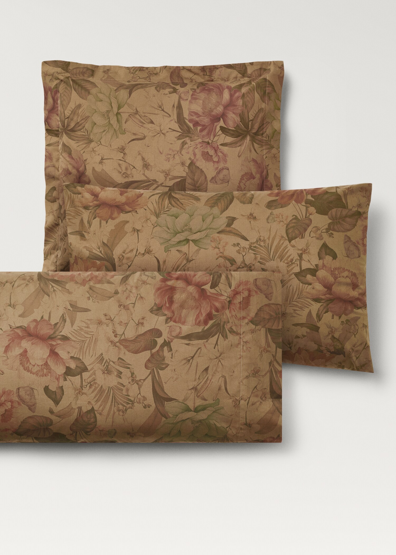 Taie d'oreiller en percale de coton imprimé floral multicolore 45x110 cm - Détail de l'article 3