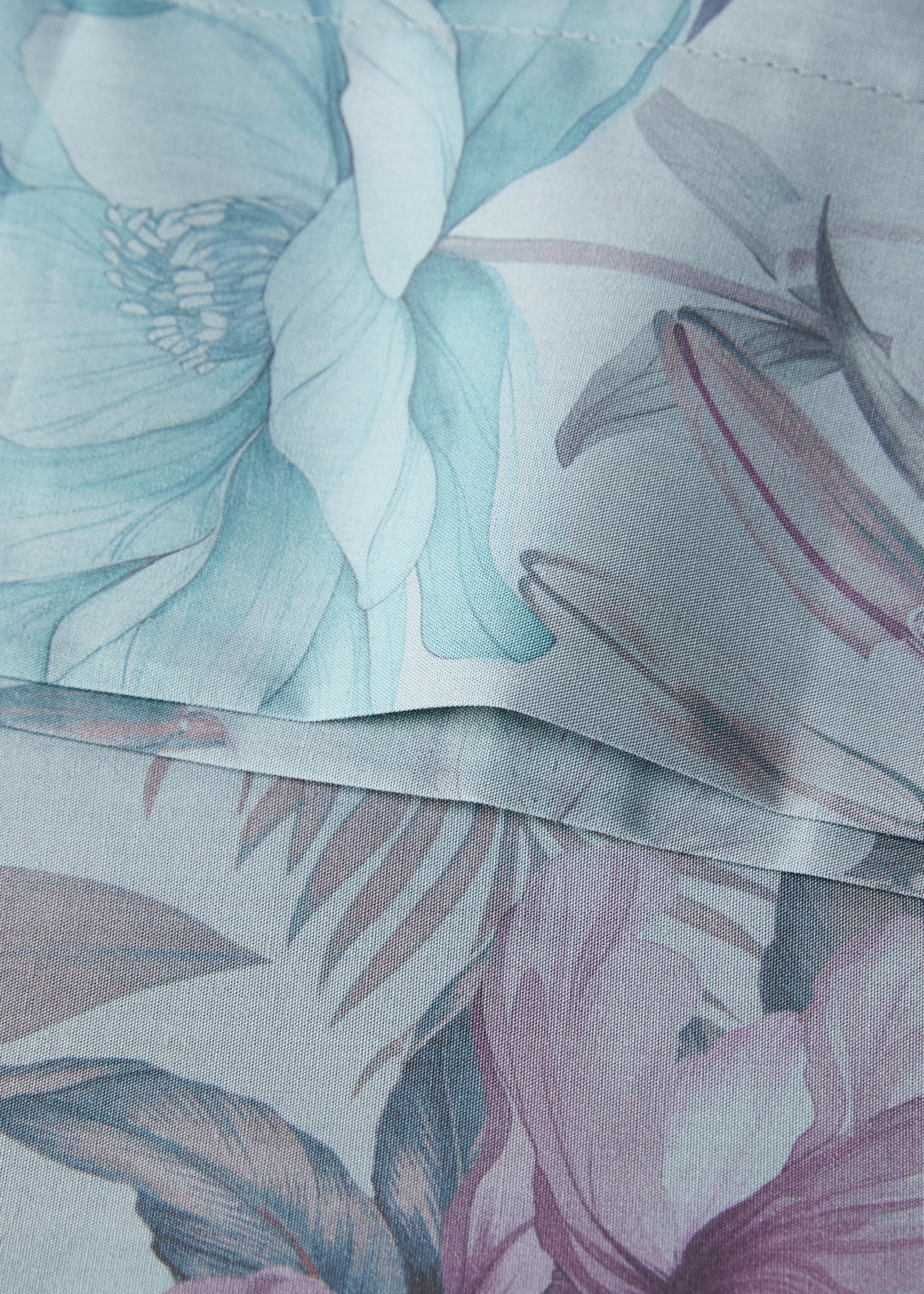 Kissenbezug Baumwollperkal Blumenmuster mehrfarbig 45x110 cm - Detail des Artikels 2