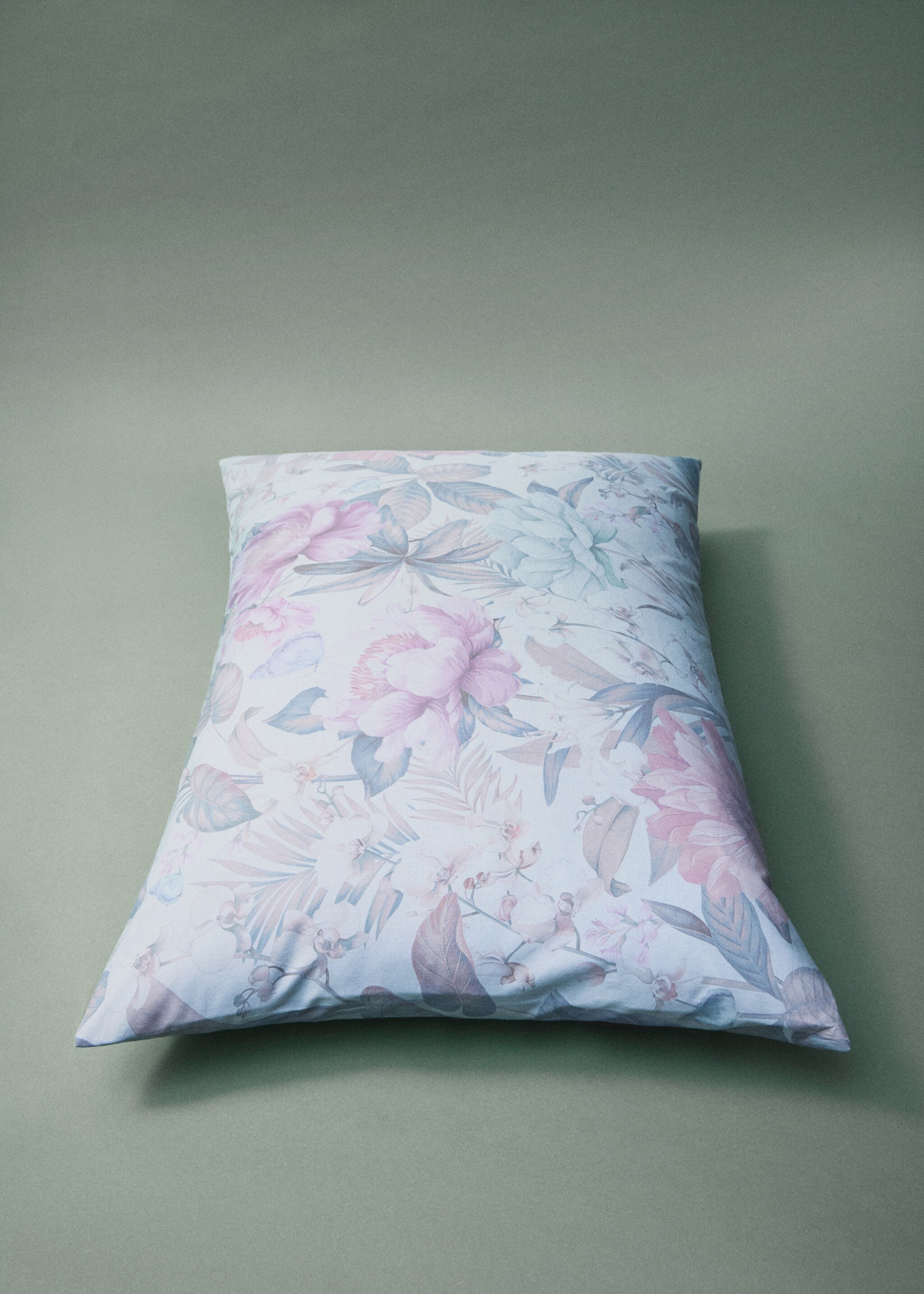 Kissenbezug Baumwollperkal Blumenmuster mehrfarbig 45x110 cm - Detail des Artikels 8