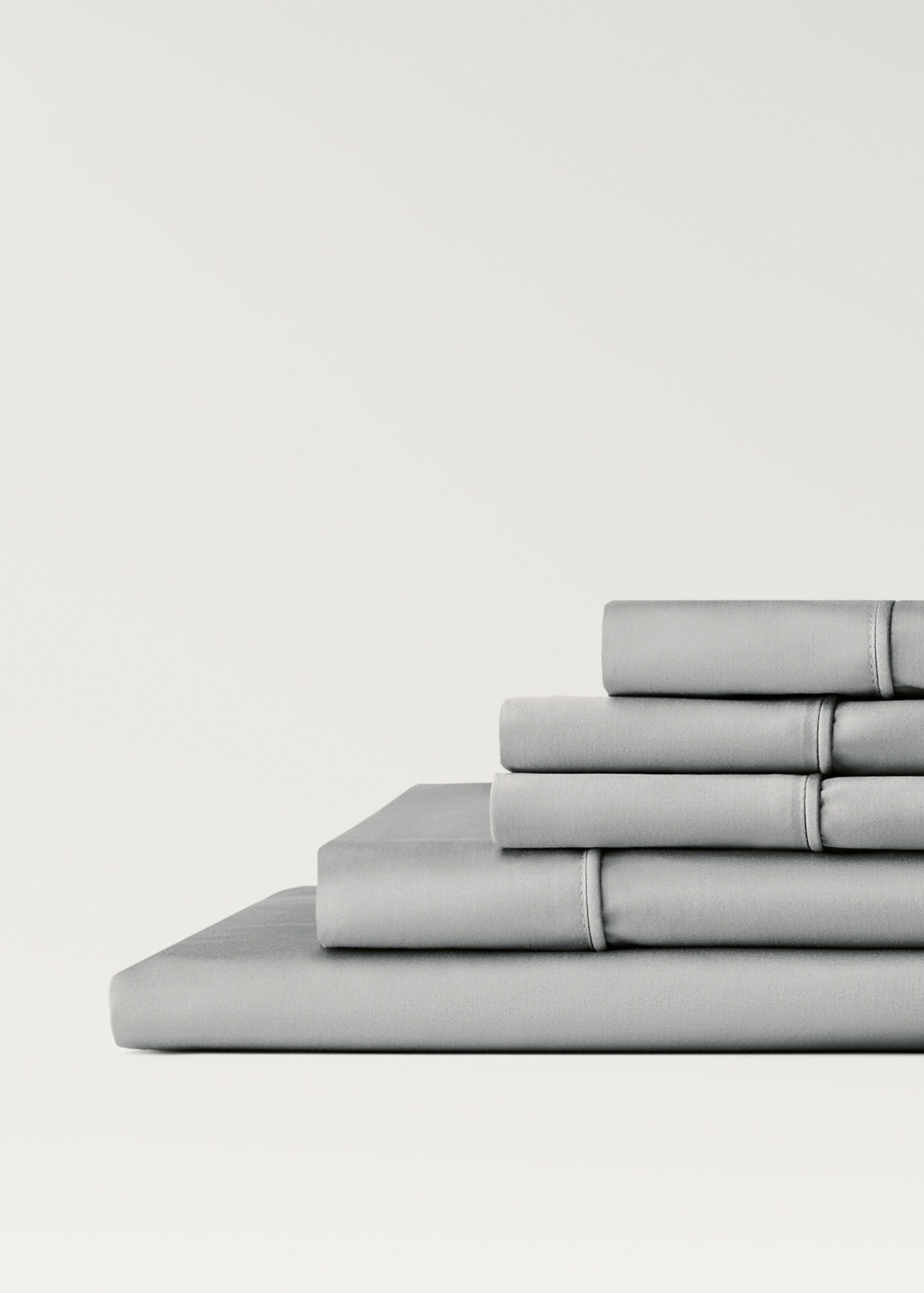 Drap-housse coton satin 600 fils lit lit 180/160 cm - Détail de l'article 1, Gris clair/pastel. Ref: 87042927-00.