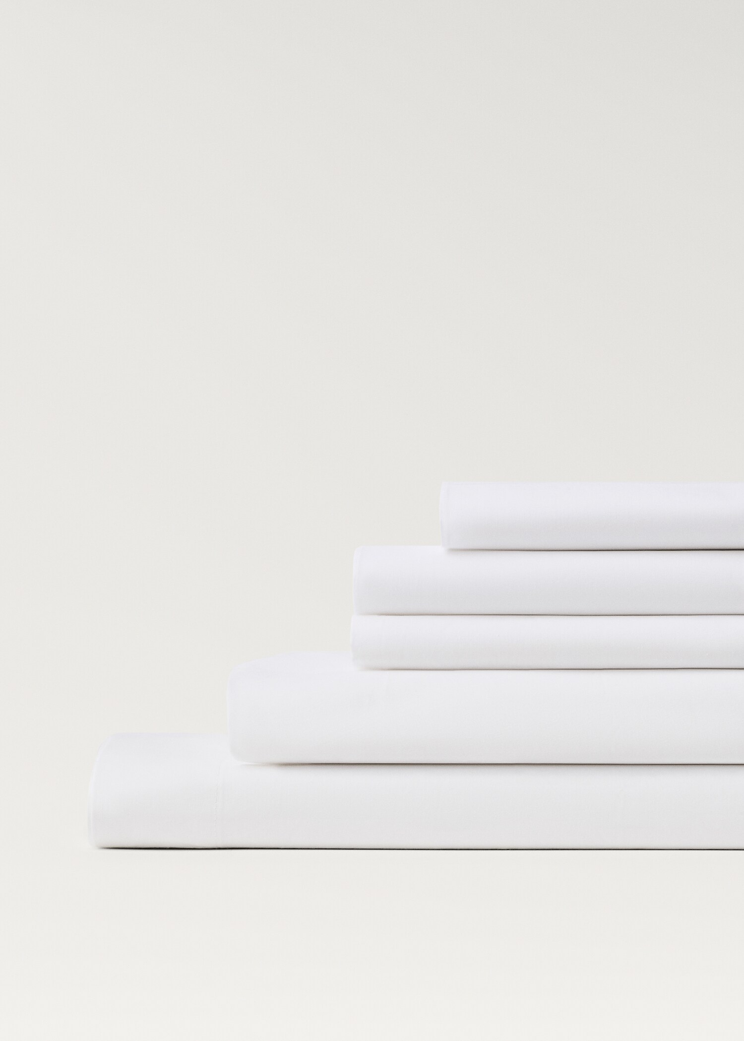 Cotton percale fitted sheet for 160 cm bed - Details of the article 3