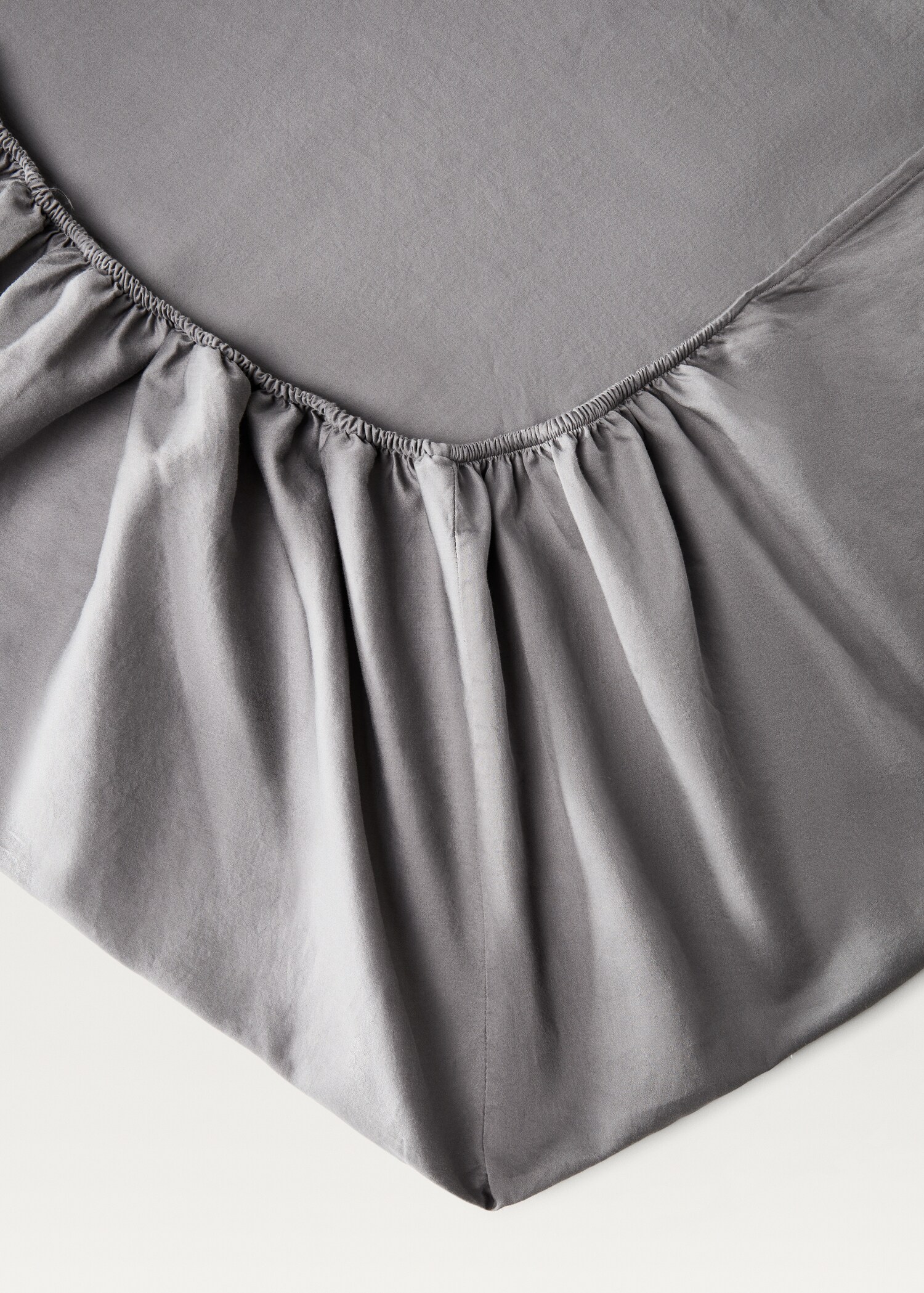 Washed cotton satin fitted sheet for 160 cm bed - Details of the article 1