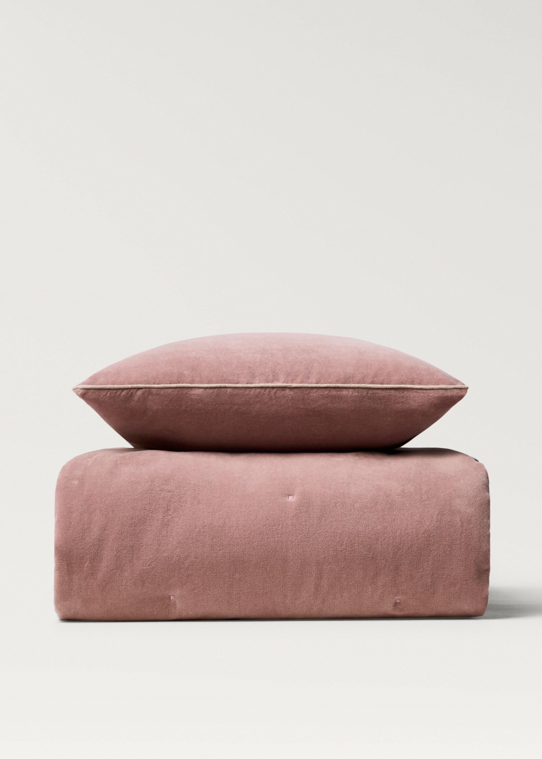Cotton velvet bedspread for end of bed 85x200 cm - Details of the article 4