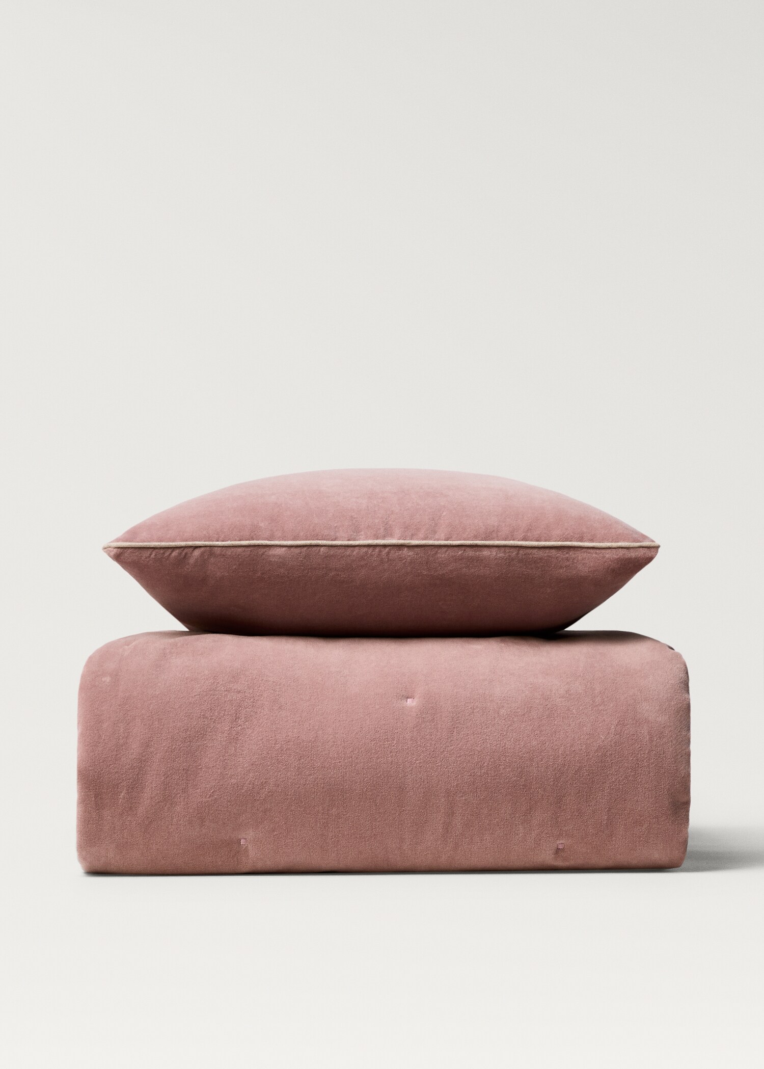 Cotton velvet bedspread for end of bed 85x200 cm - Details of the article 4