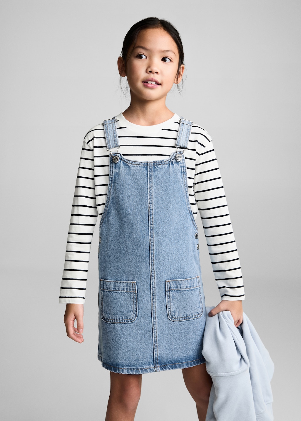 Short denim pinafore - Kids | MANGO USA Short denim pinafore - Kids | MANGO USA