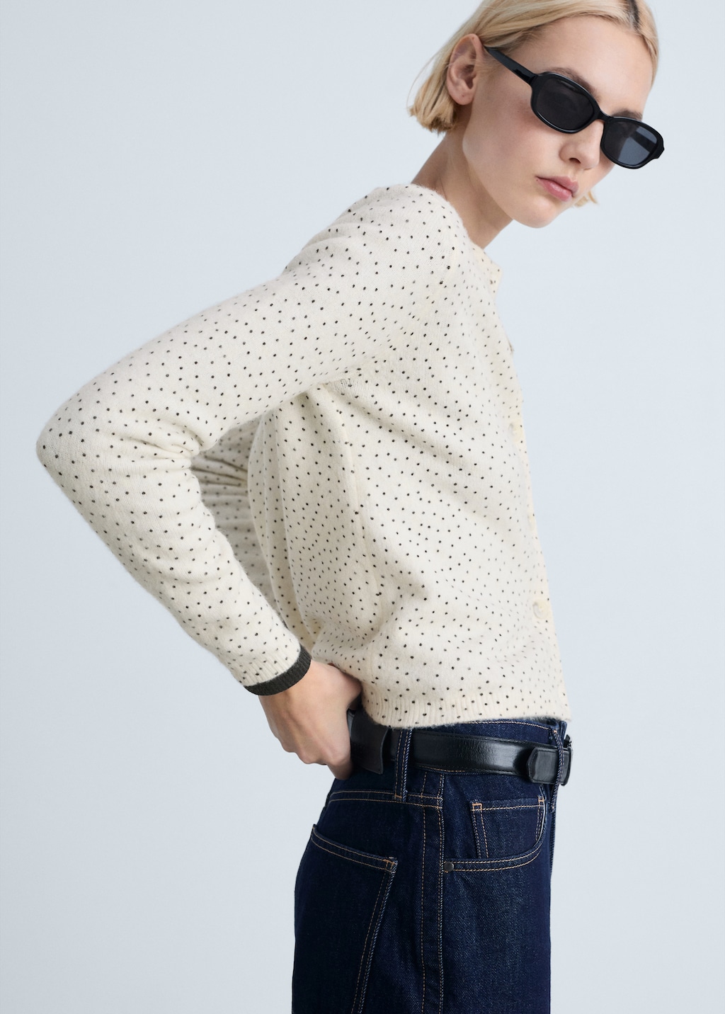 Polka-dot knitted cardigan - Women | MANGO USA Polka-dot knitted cardigan - Women | MANGO USA