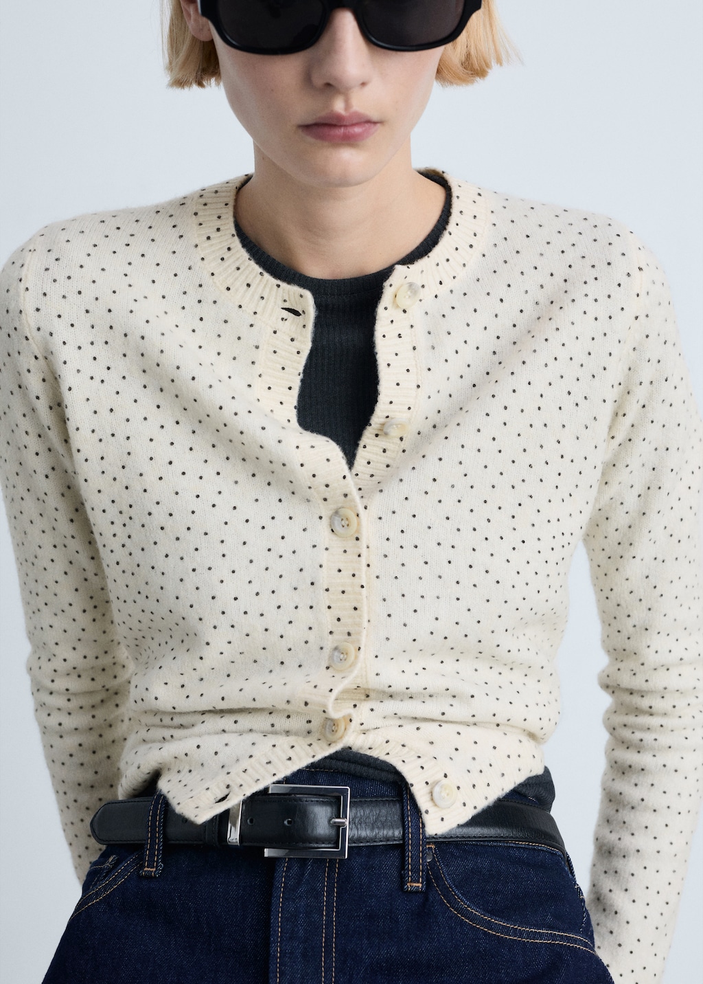 Polka-dot knitted cardigan - Women | MANGO USA Polka-dot knitted cardigan - Women | MANGO USA