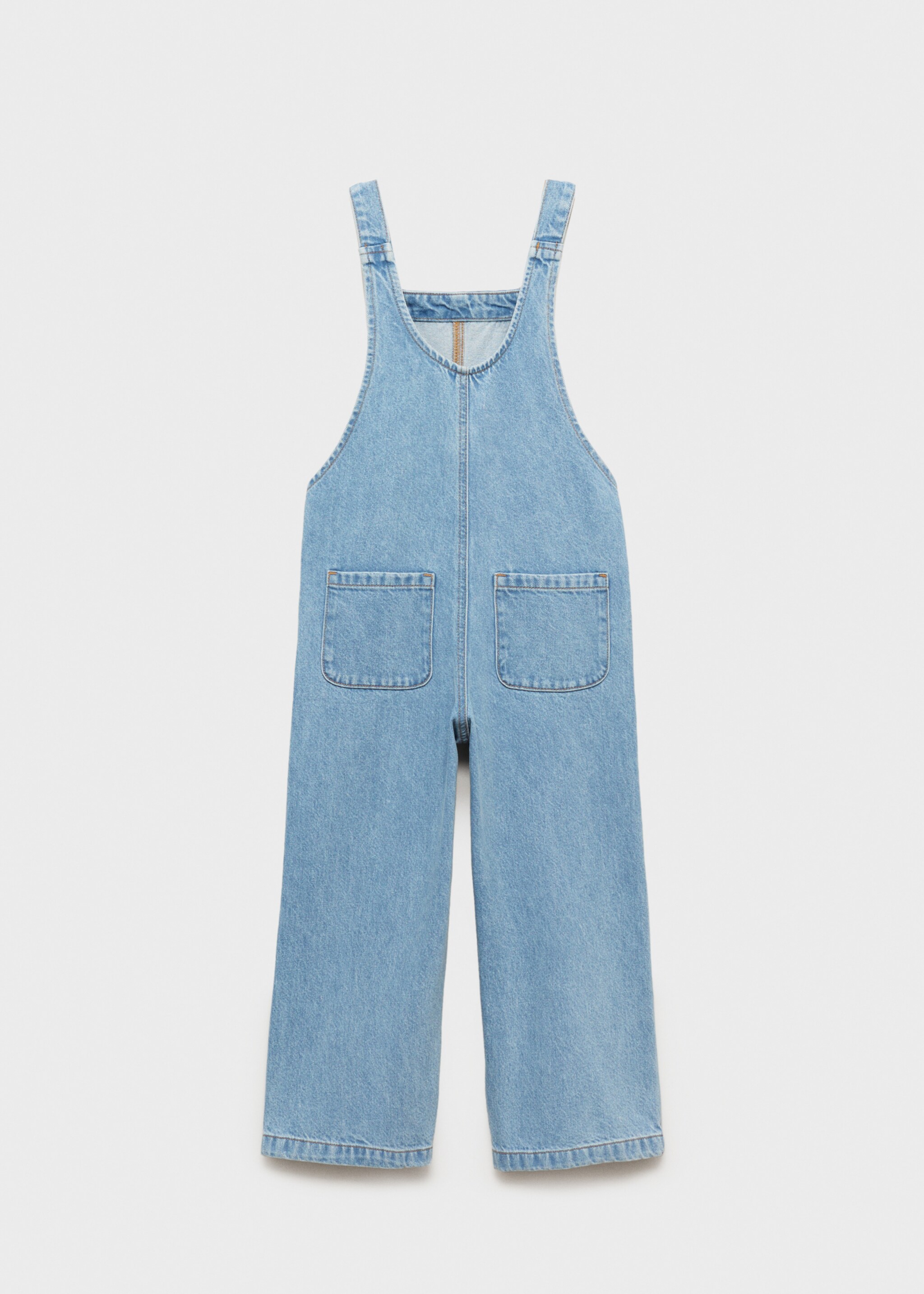 Long denim dungarees - Reverse of the article