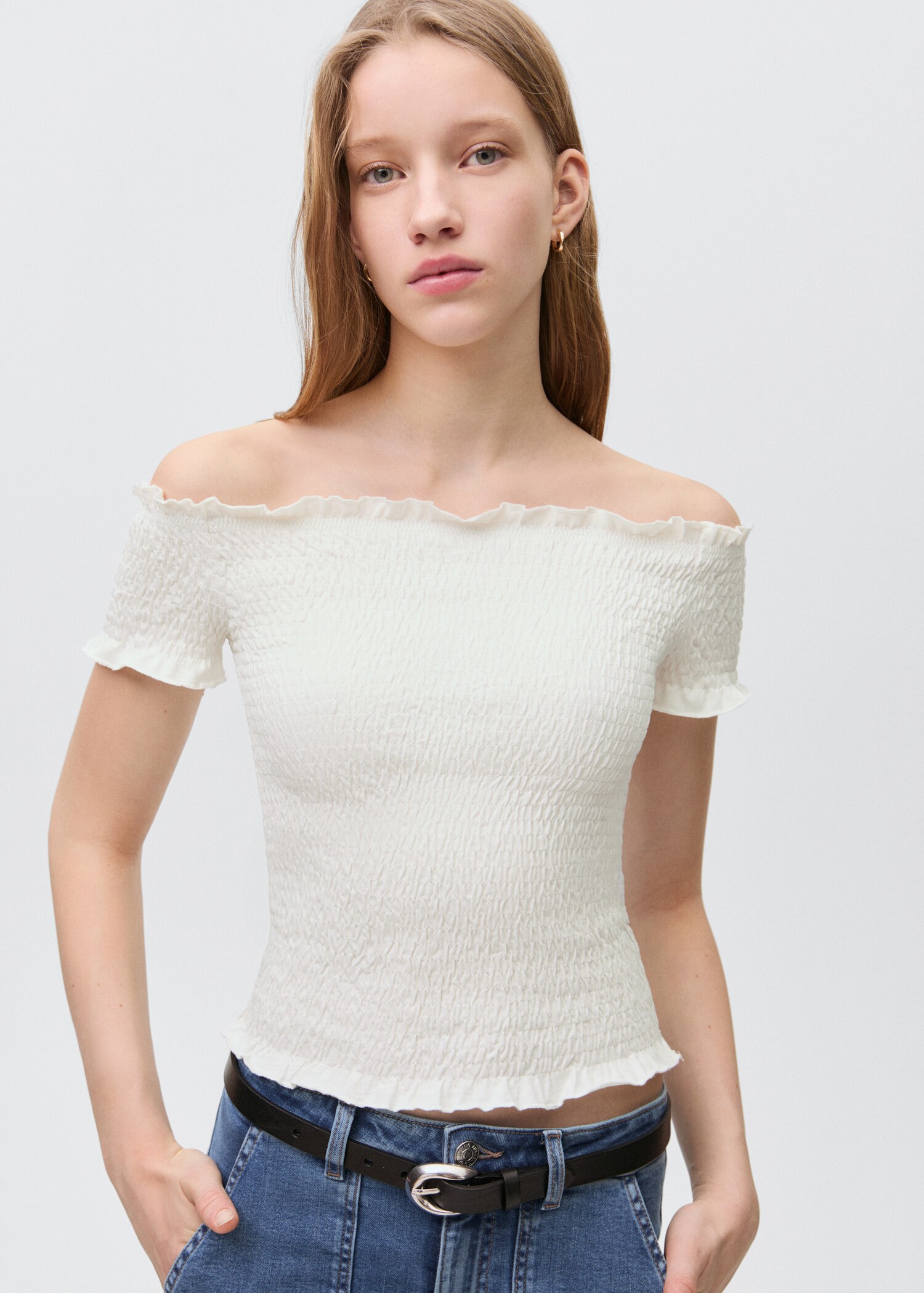 Ruched strapless top - Medium plane