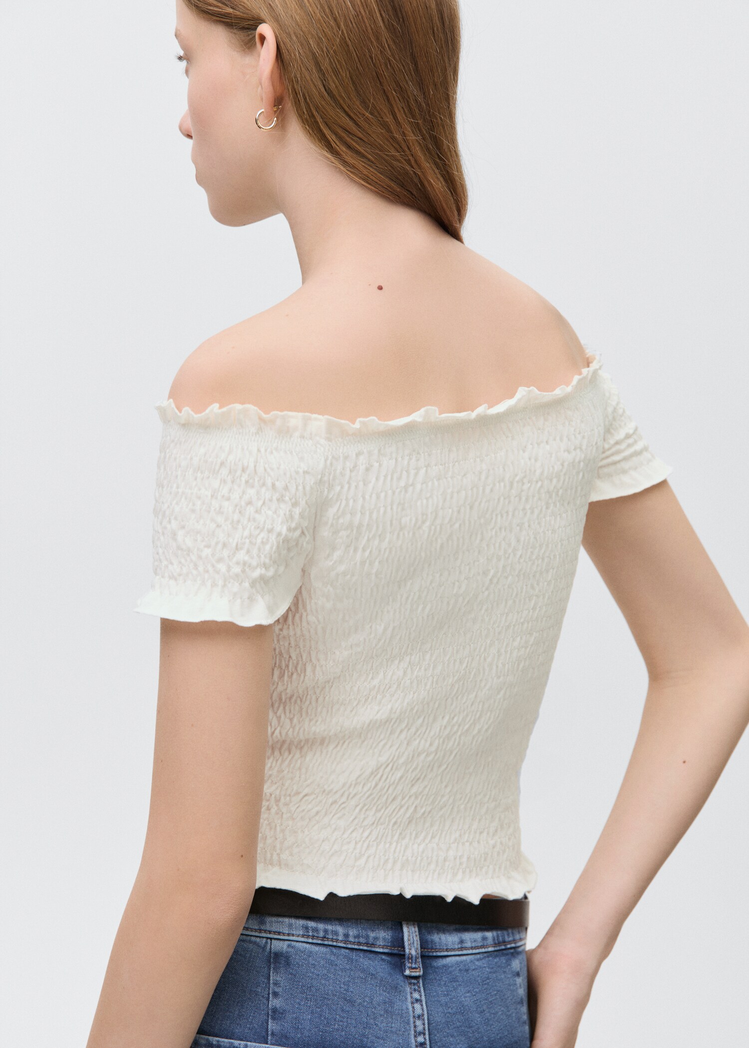 Ruched strapless top - Reverse of the article